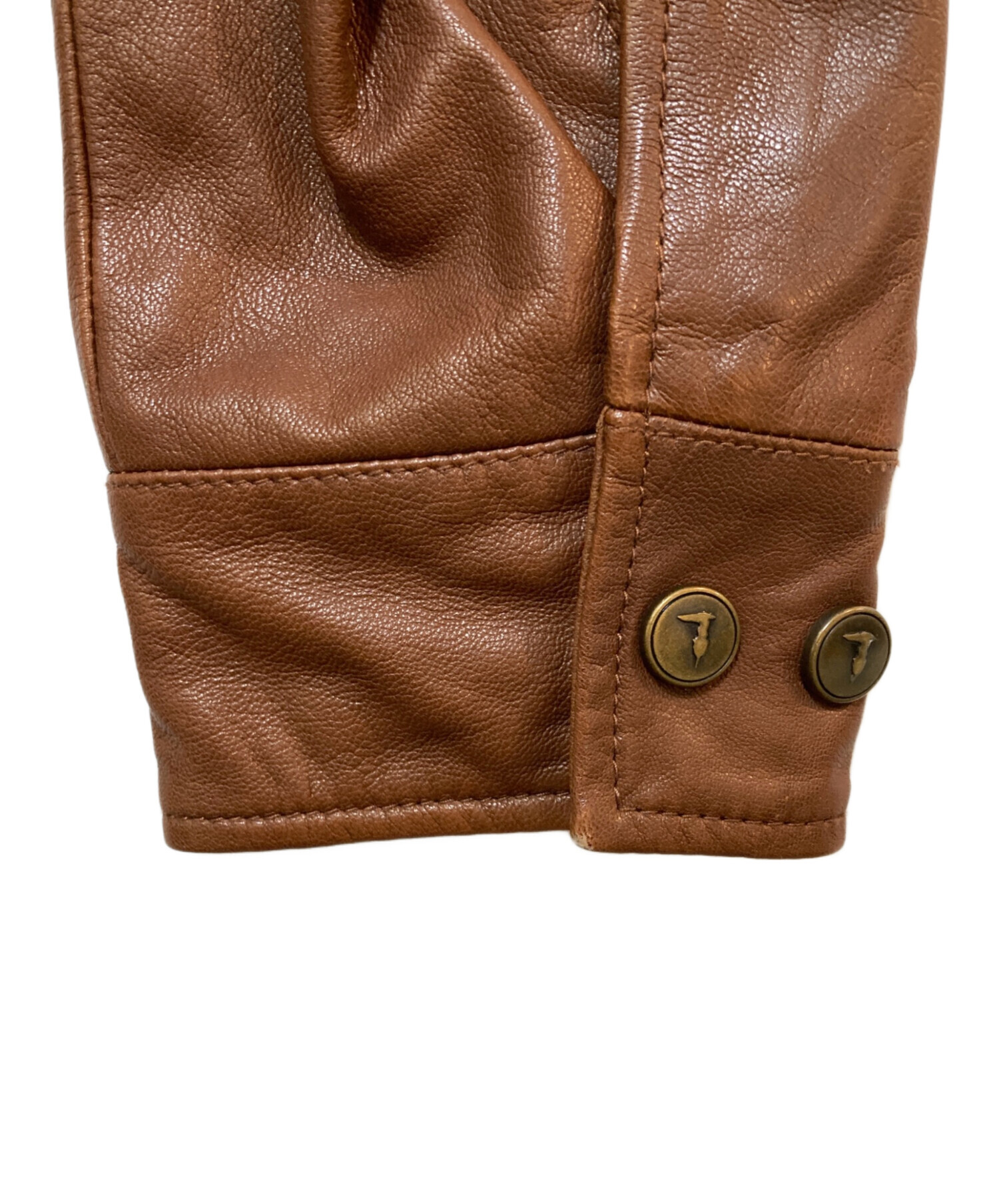 ★Trussardi定価10数万スウェードレザージャケット イタリア製　キャメル 中古・古着通販】TRUSSARDI (トラサルディ) A-2 TYPE レザージャケット