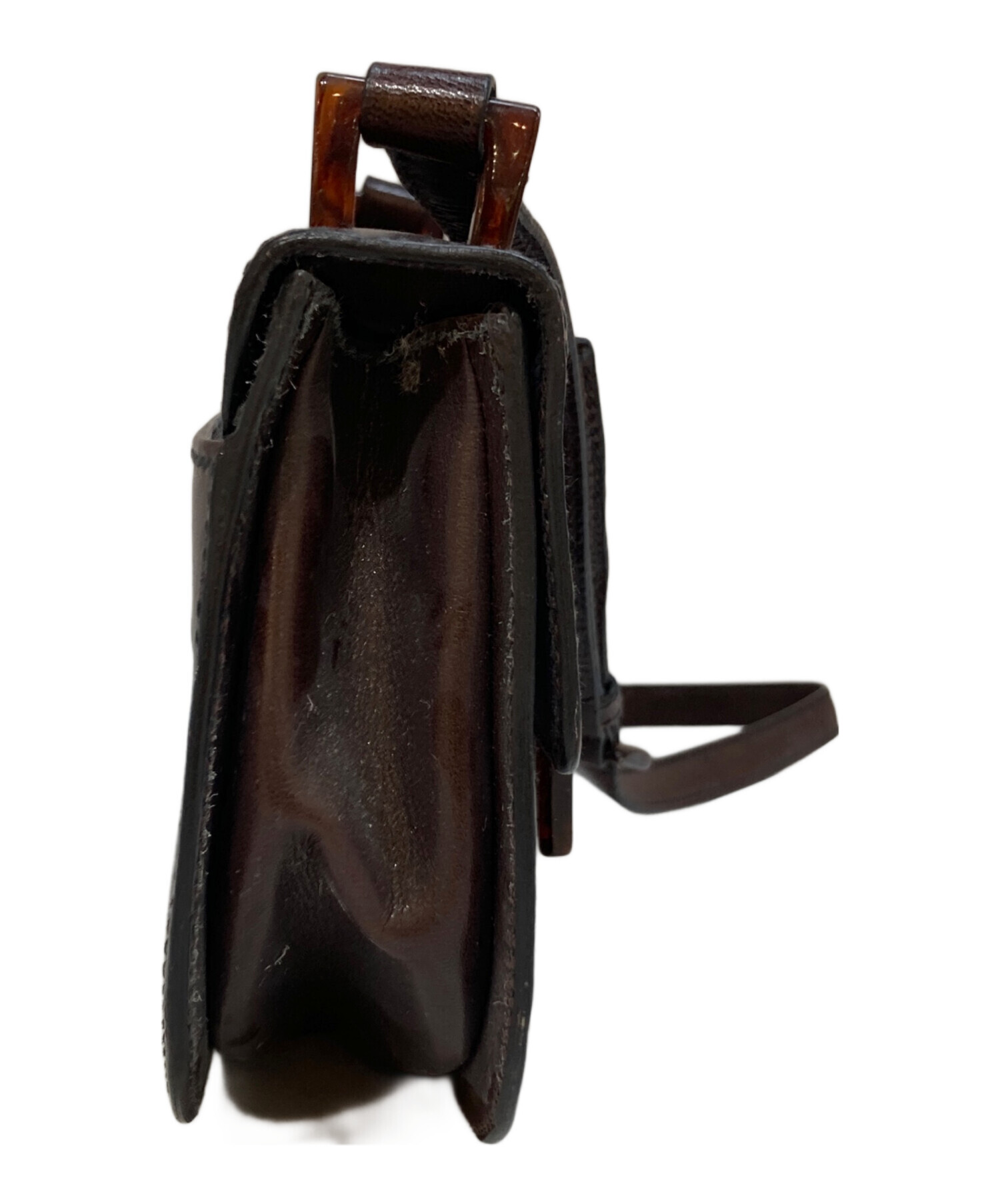 PRADA レザー ショルダーバッグ ブラウン used 中古品 中古・古着通販】PRADA (プラダ) レザーショルダーバッグ ブラウン