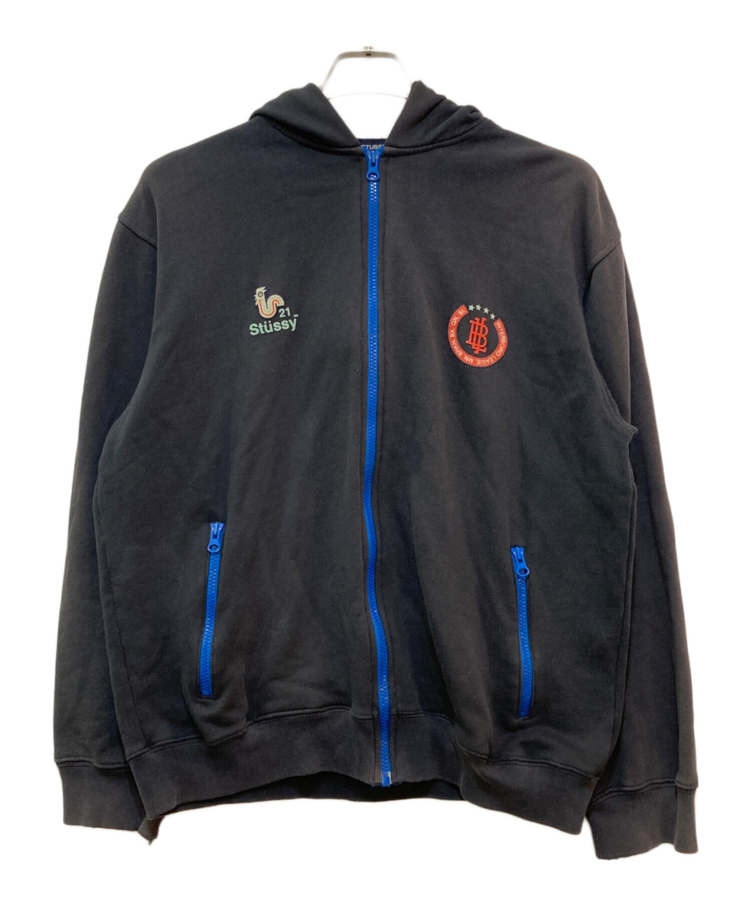 中古・古着通販】stussy (ステューシー) ジップパーカー ネイビー 
