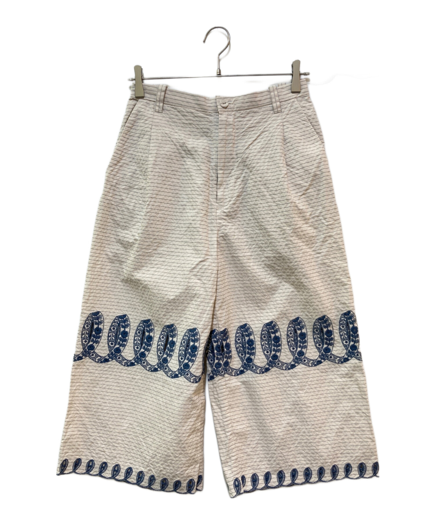 ※完売品【minaperhonen】 ミナペルホネン niitty パンツ160 中古・古着通販】mina perhonen (ミナ ペルホネン) ボーダーxフラワー