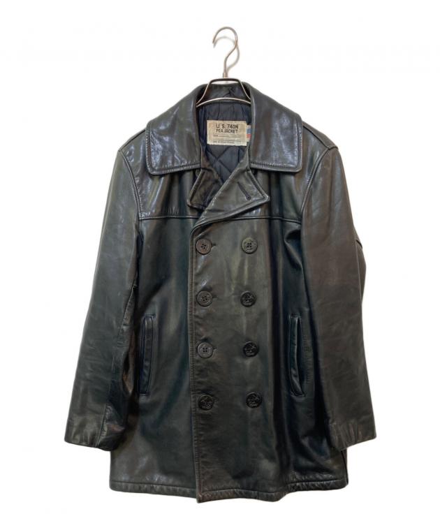 中古・古着通販】Schott (ショット) 740N LEATHER PEA JACKET ブラック