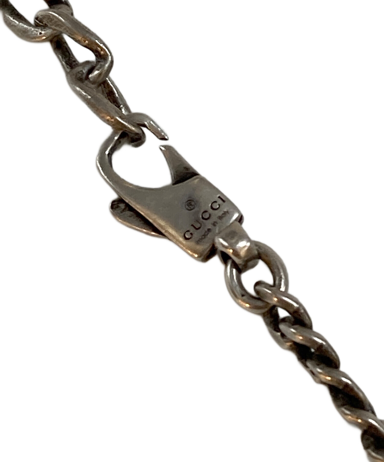 中古・古着通販】GUCCI (グッチ) エナメル ロゴプレート シルバー 