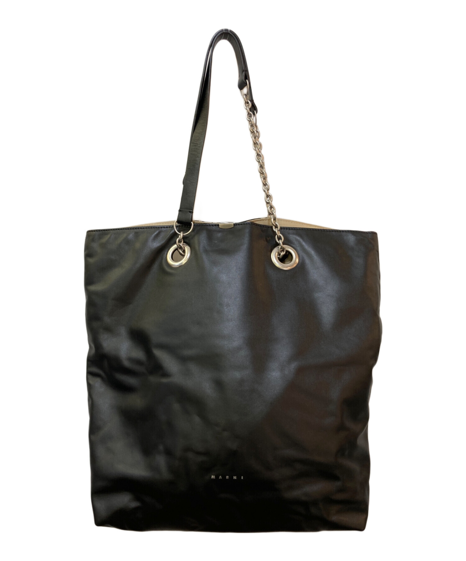 中古・古着通販】MARNI (マルニ) レザー×ウール切替 2トーントート 