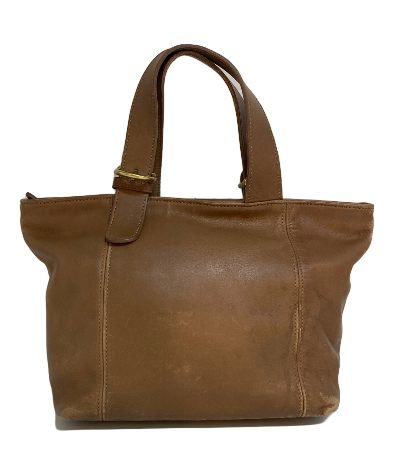 中古・古着通販】COACH (コーチ) レザーハンドバッグ ブラウン 