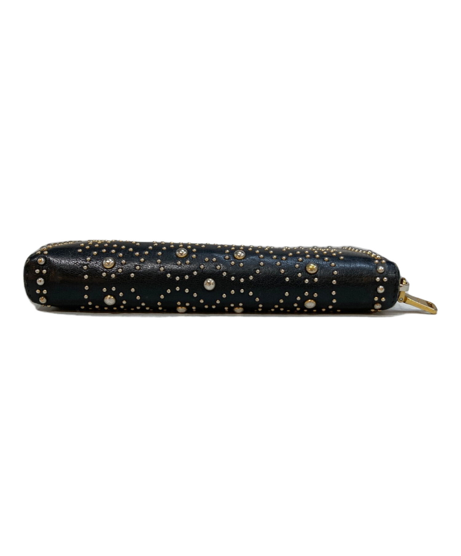 中古・古着通販】MIU MIU (ミュウミュウ) スタッズ長財布 ブラック 