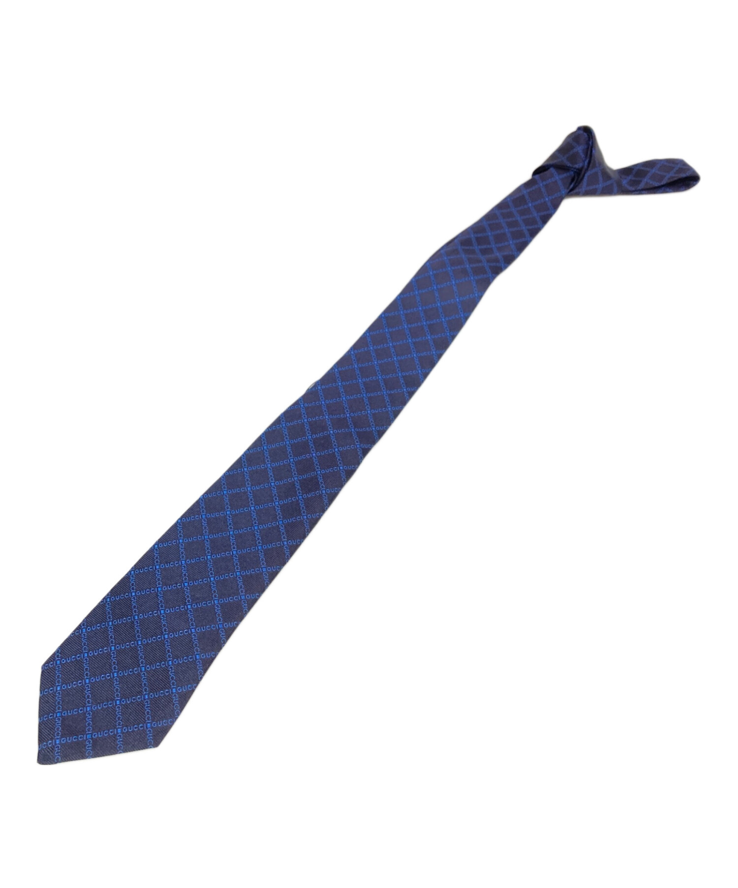 中古・古着通販】GUCCI (グッチ) TIE GUCCI GRILLE ネイビー サイズ