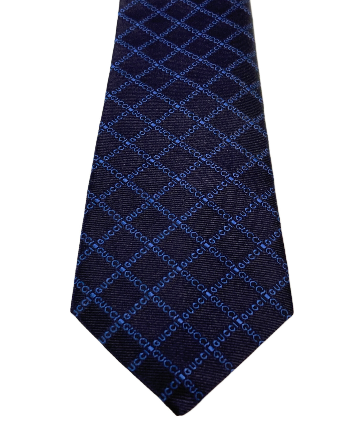 中古・古着通販】GUCCI (グッチ) TIE GUCCI GRILLE ネイビー サイズ