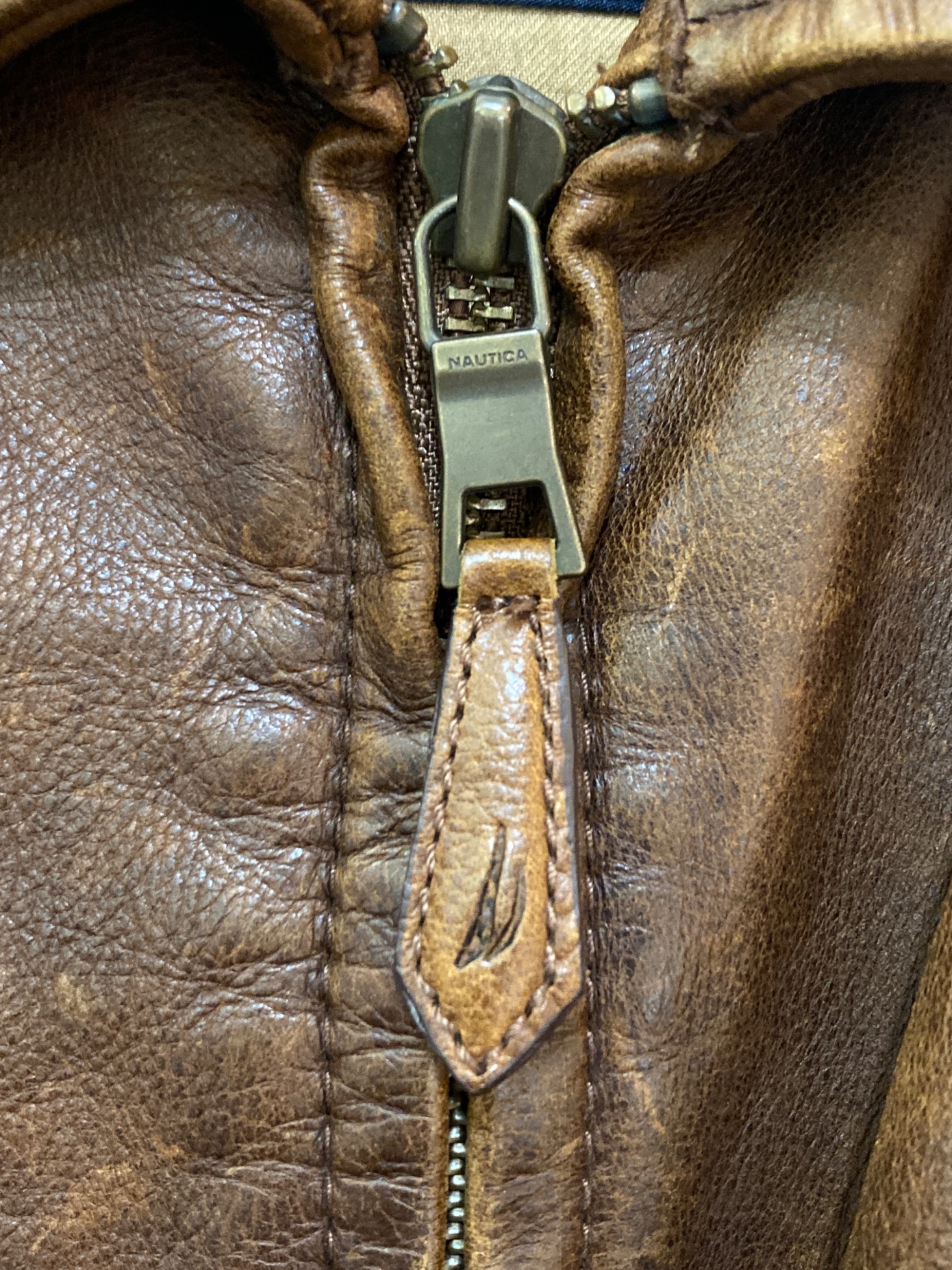 中古・古着通販】NAUTICA (ノーティカ) レザージャケット ブラウン