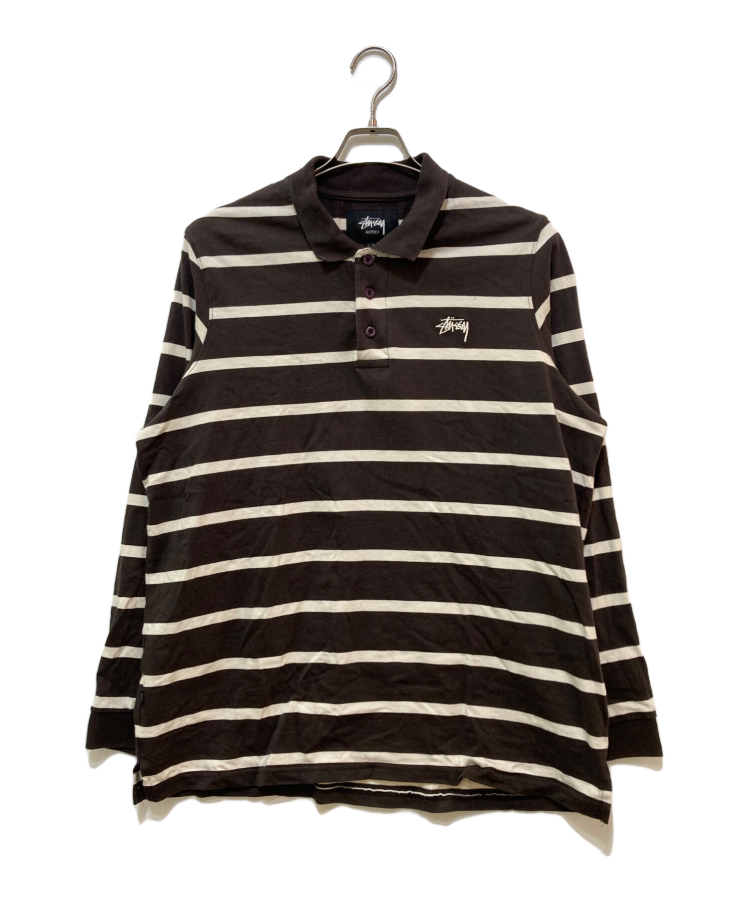 美品 00s stussy USA製 ポロシャツ L 中古・古着通販】stussy (ステューシー) ポロシャツ グレー サイズ:L