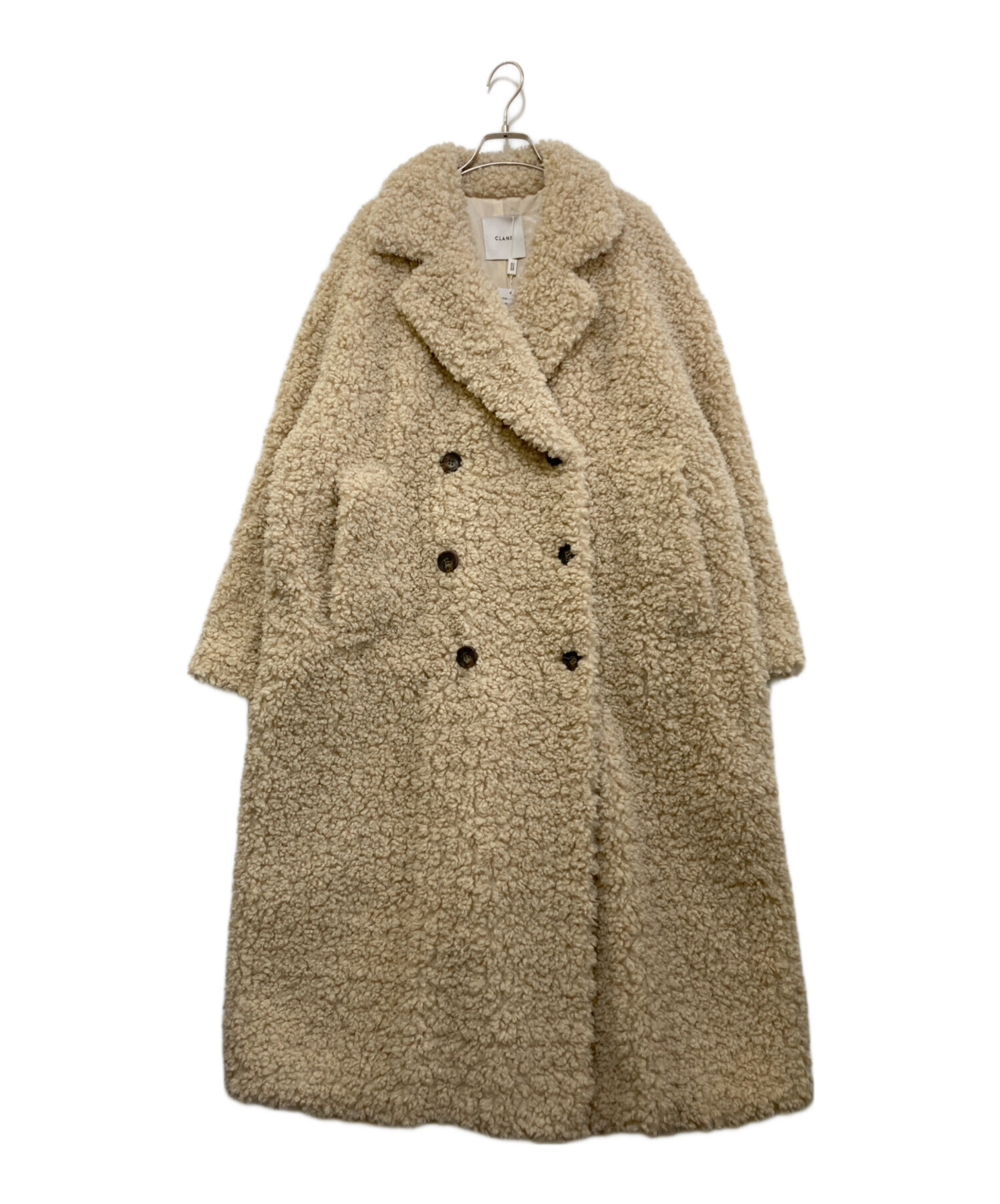 中古・古着通販】CLANE (クラネ) DOUBLE LONG BOA COAT ベージュ 