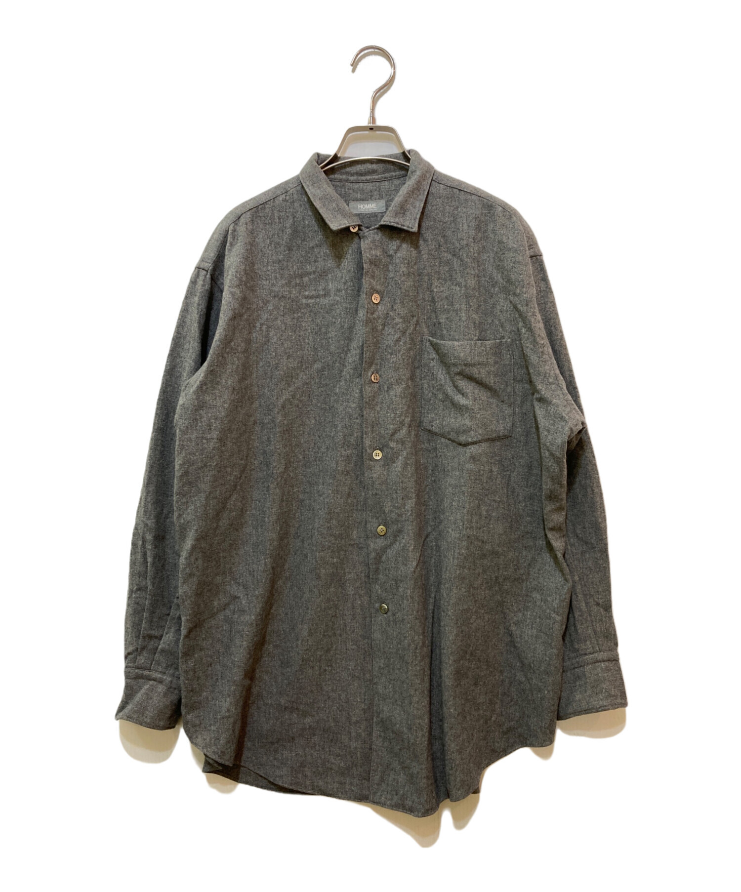 HOMME COMME des GARCONS 80‘s ウール開襟シャツ 中古・古着通販】HOMME COMME des GARCONS (オム コムデギャルソン) 80