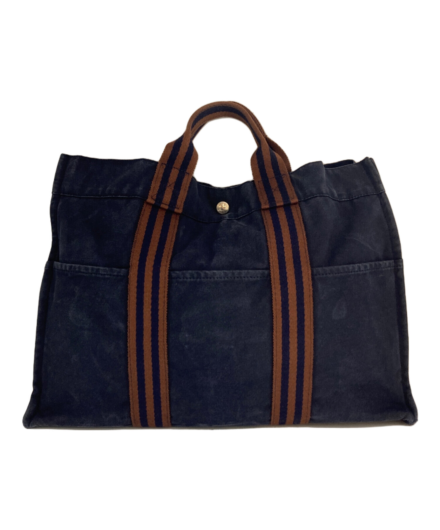 HERMES エルメス フールトゥ ネイビー トートバッグ A4収納可能 中古・古着通販】HERMES (エルメス) フールトゥMMトートバッグ