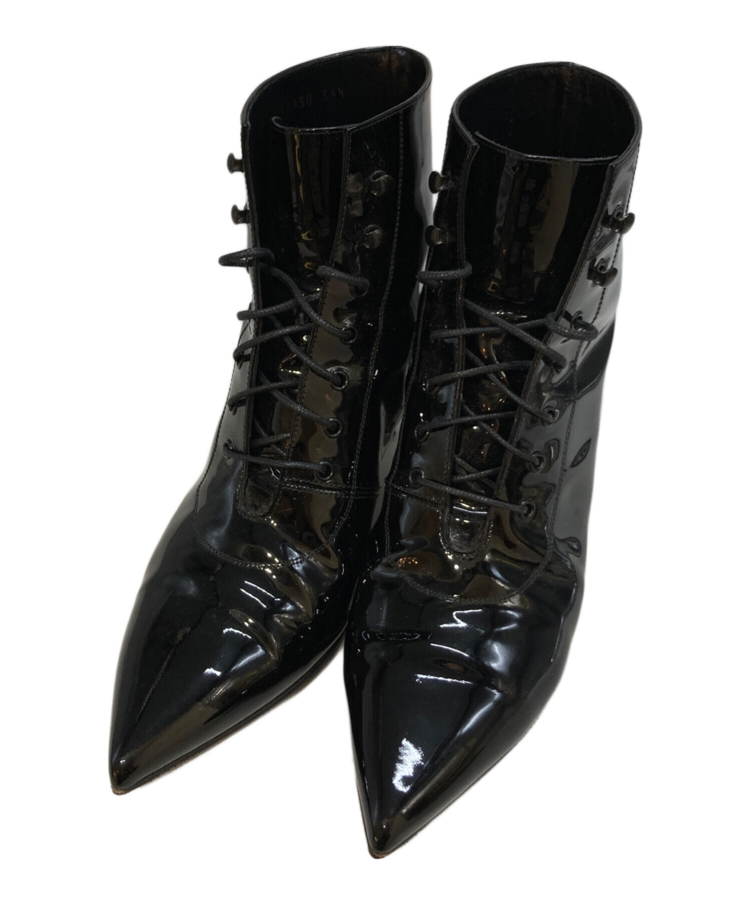 SAINT LAURENT ブラックレースアップブーツ