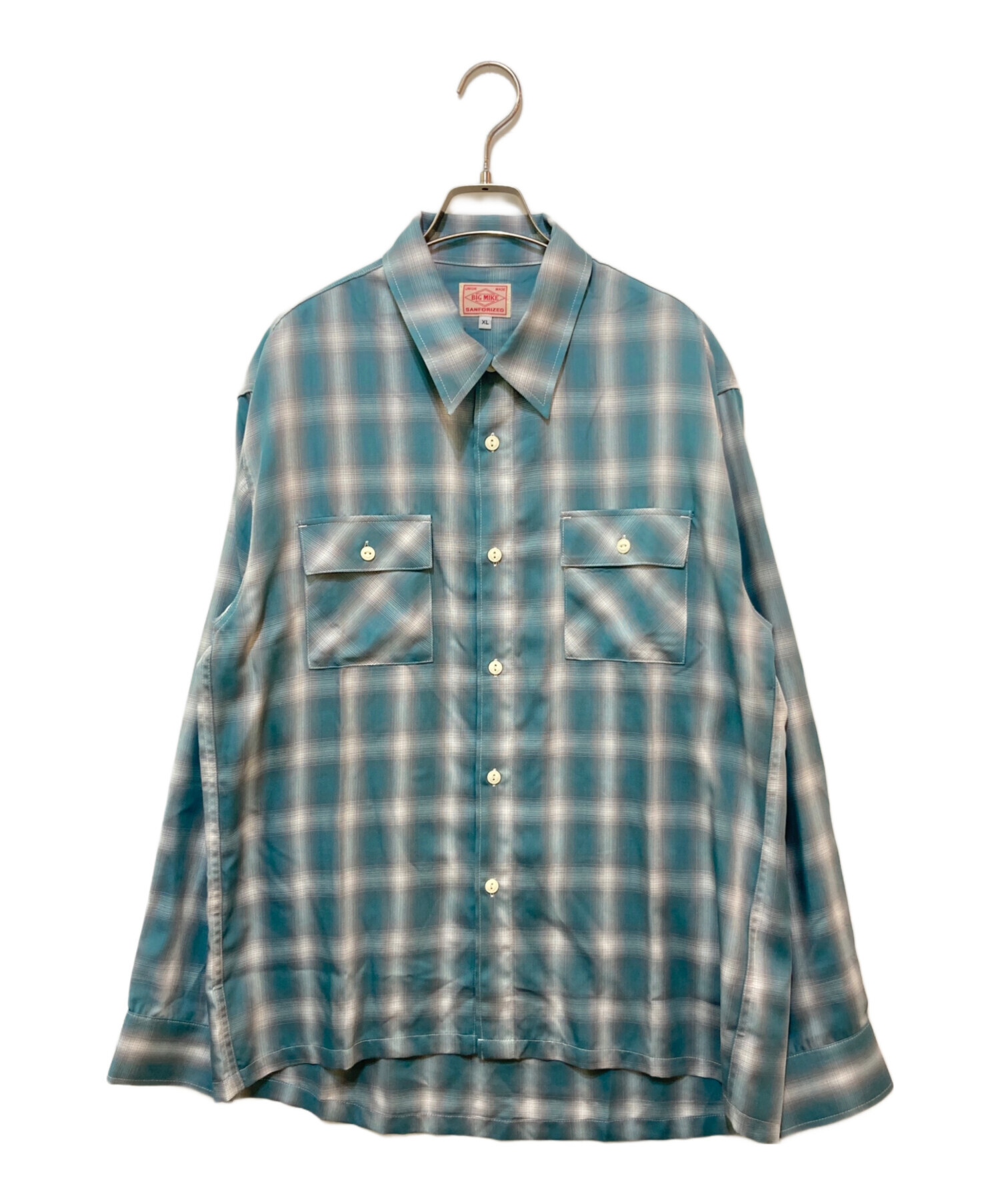 Mike オンブレチェックシャツ ビッグ マイク オンブレシャツ セール BIG MIKE ビッグマイク オンブレチェック オープンカラー半袖シャツ 102425530 シャツ ブラウス BIG MIKE ビッグマイク のファッション通販