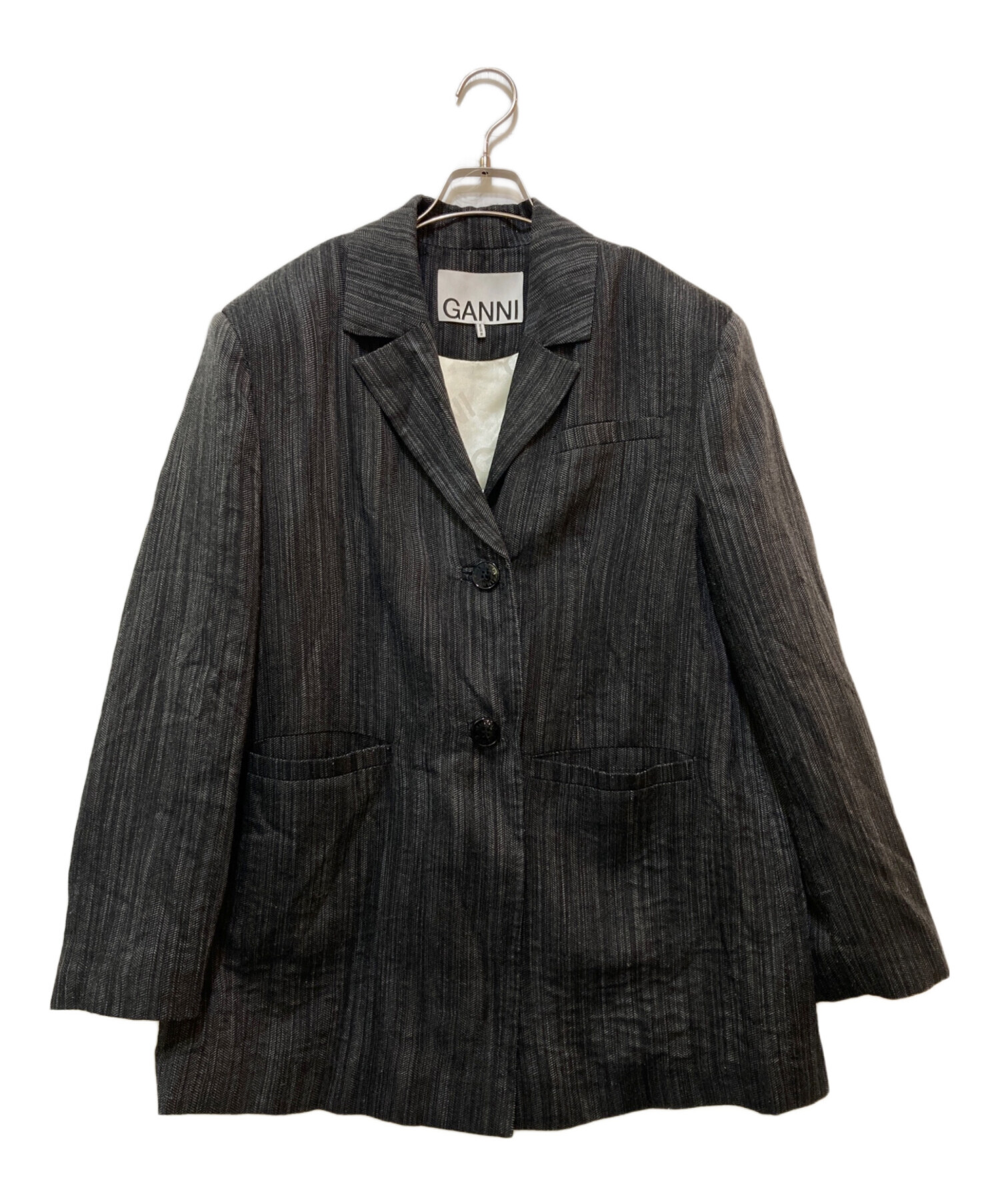 ganni テーラードジャケット 中古・古着通販】GANNI (ガニー) ストライプテーラードジャケット