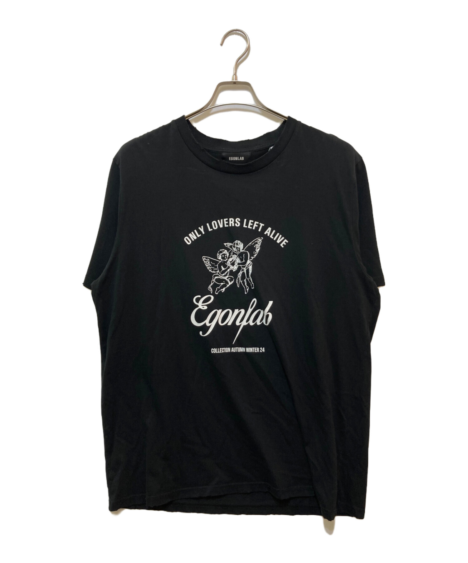 中古・古着通販】EGONLAB (エゴンラボ) プリントTシャツ ブラック 