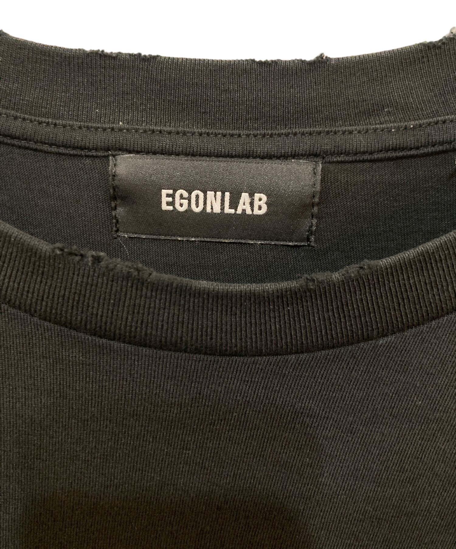 中古・古着通販】EGONLAB (エゴンラボ) プリントTシャツ ブラック