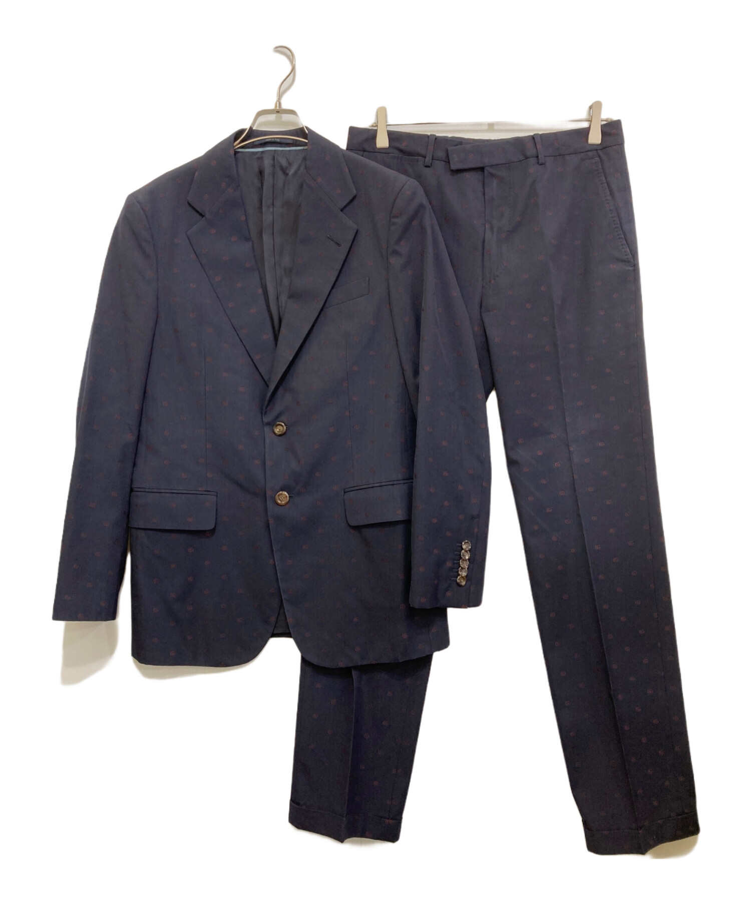 中古・古着通販】GUCCI (グッチ) ウール セットアップ 673187 ネイビー