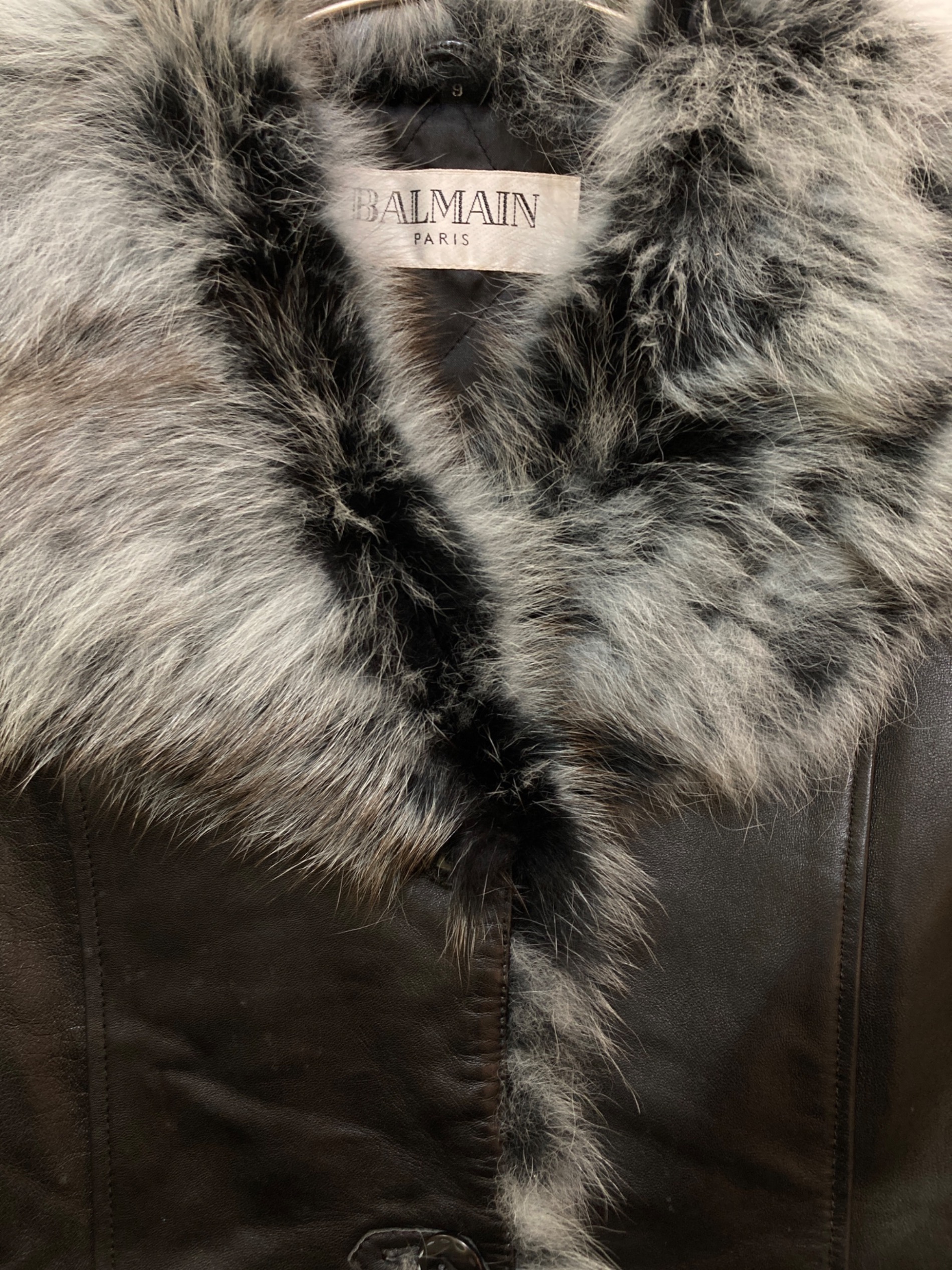 中古・古着通販】BALMAIN (バルマン) ラムレザーコート ブラック