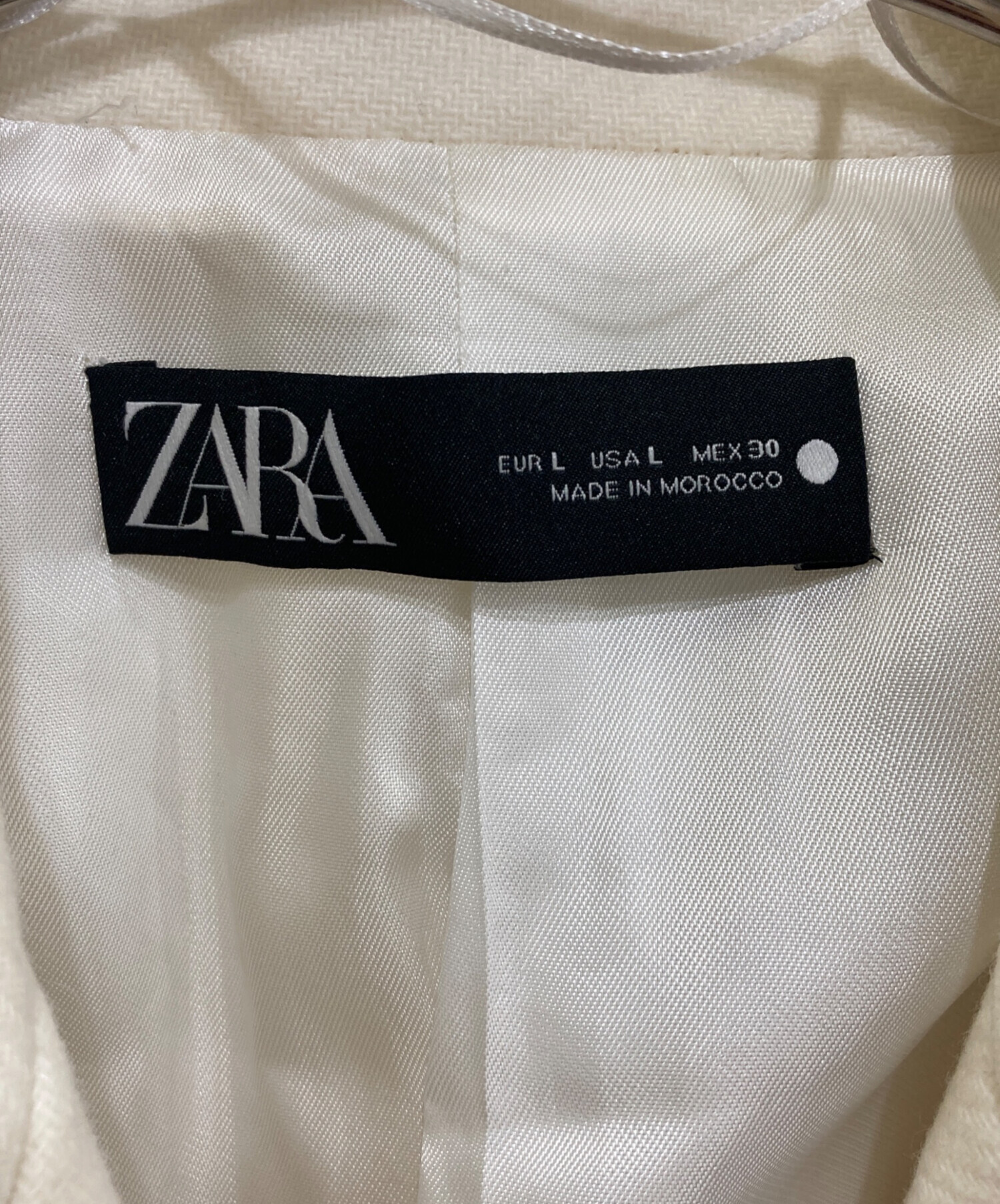 中古・古着通販】ZARA (ザラ) 金釦ダブルコート ホワイト サイズ:L