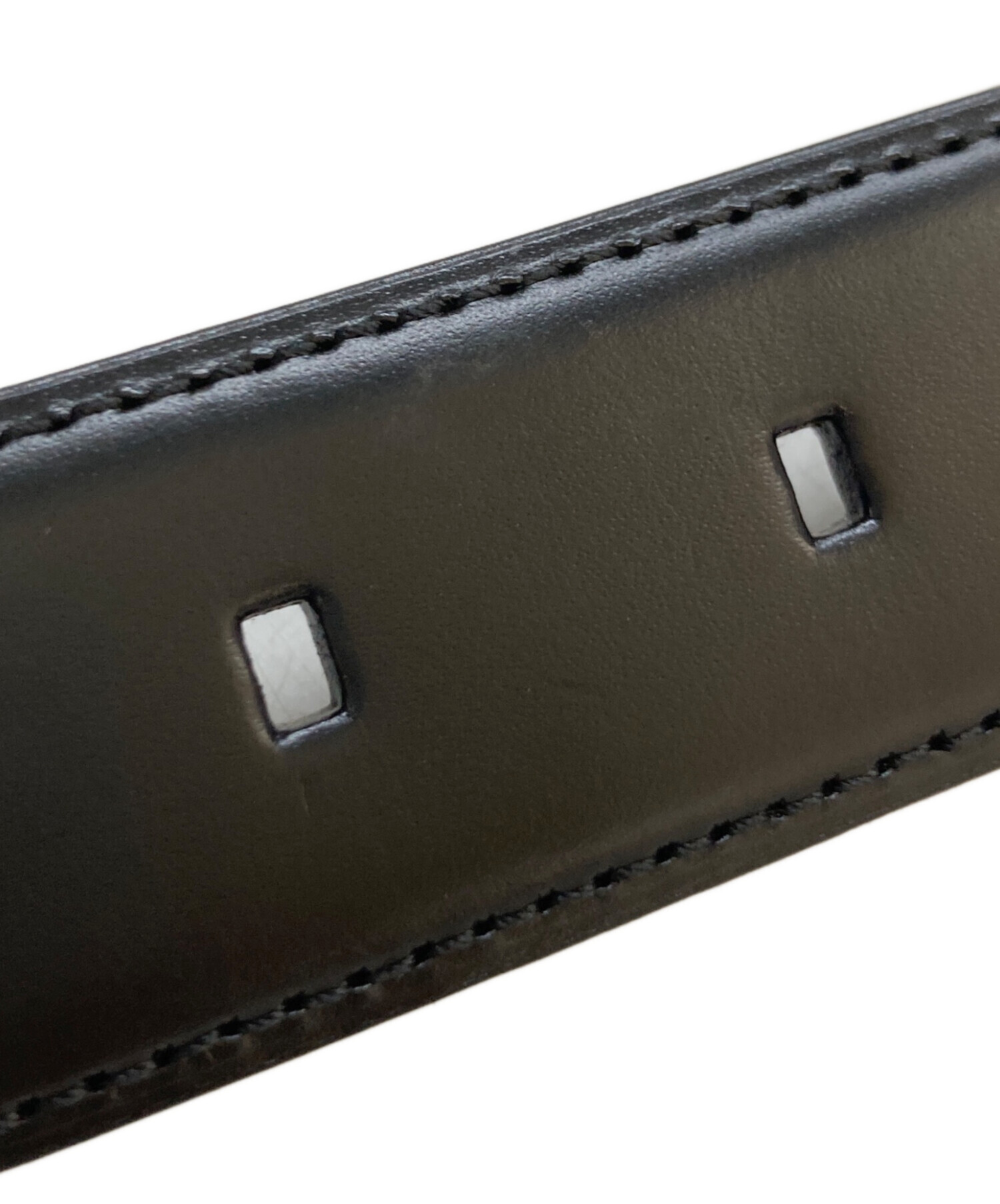 BULGARI ブラックレザーベルト 直営店購入 ギャランティー有り BULGARI