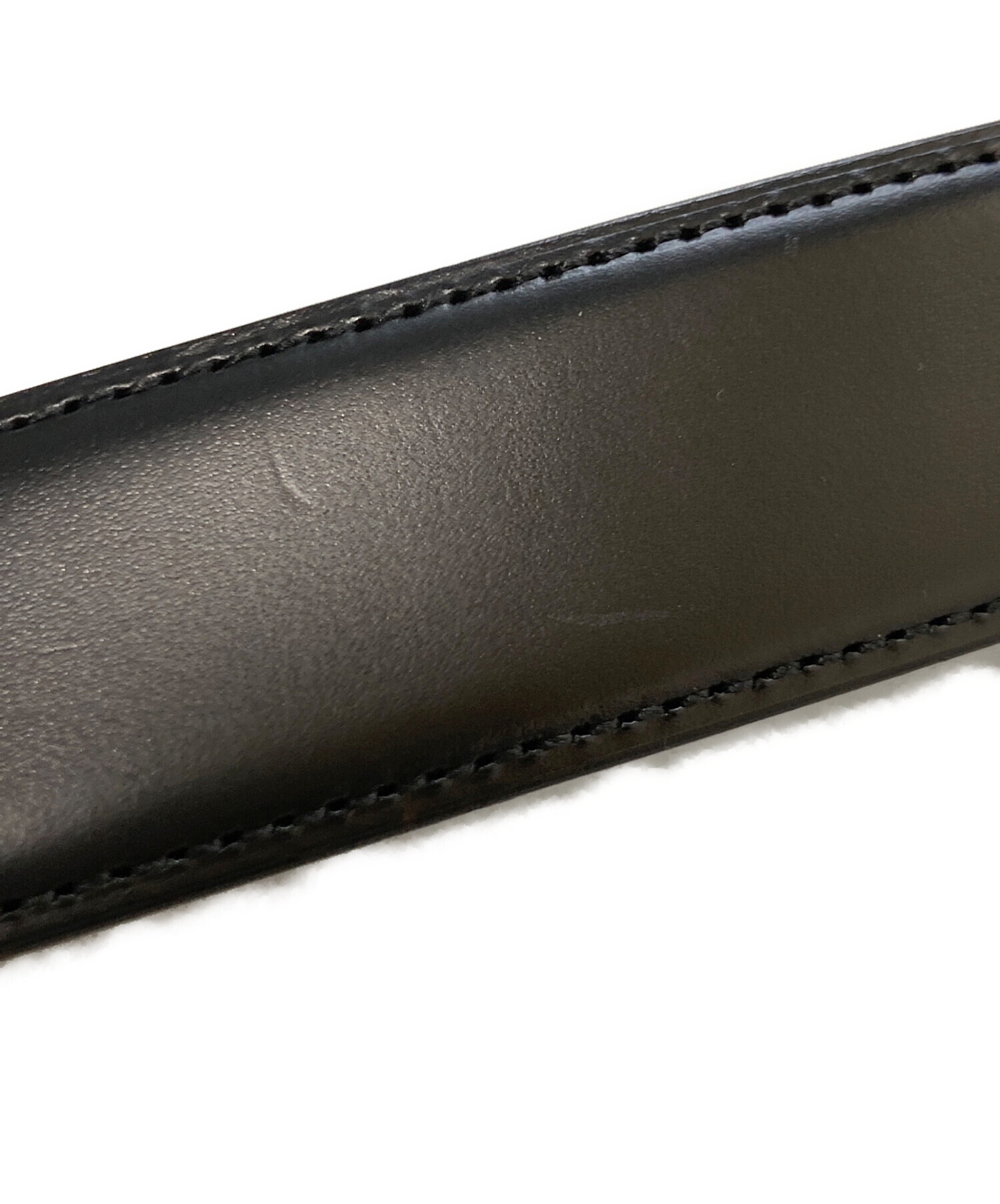 BULGARI ブラックレザーベルト　直営店購入　ギャランティー有り BULGARI ブラックレザーベルト 直営店購入 ギャランティー有り