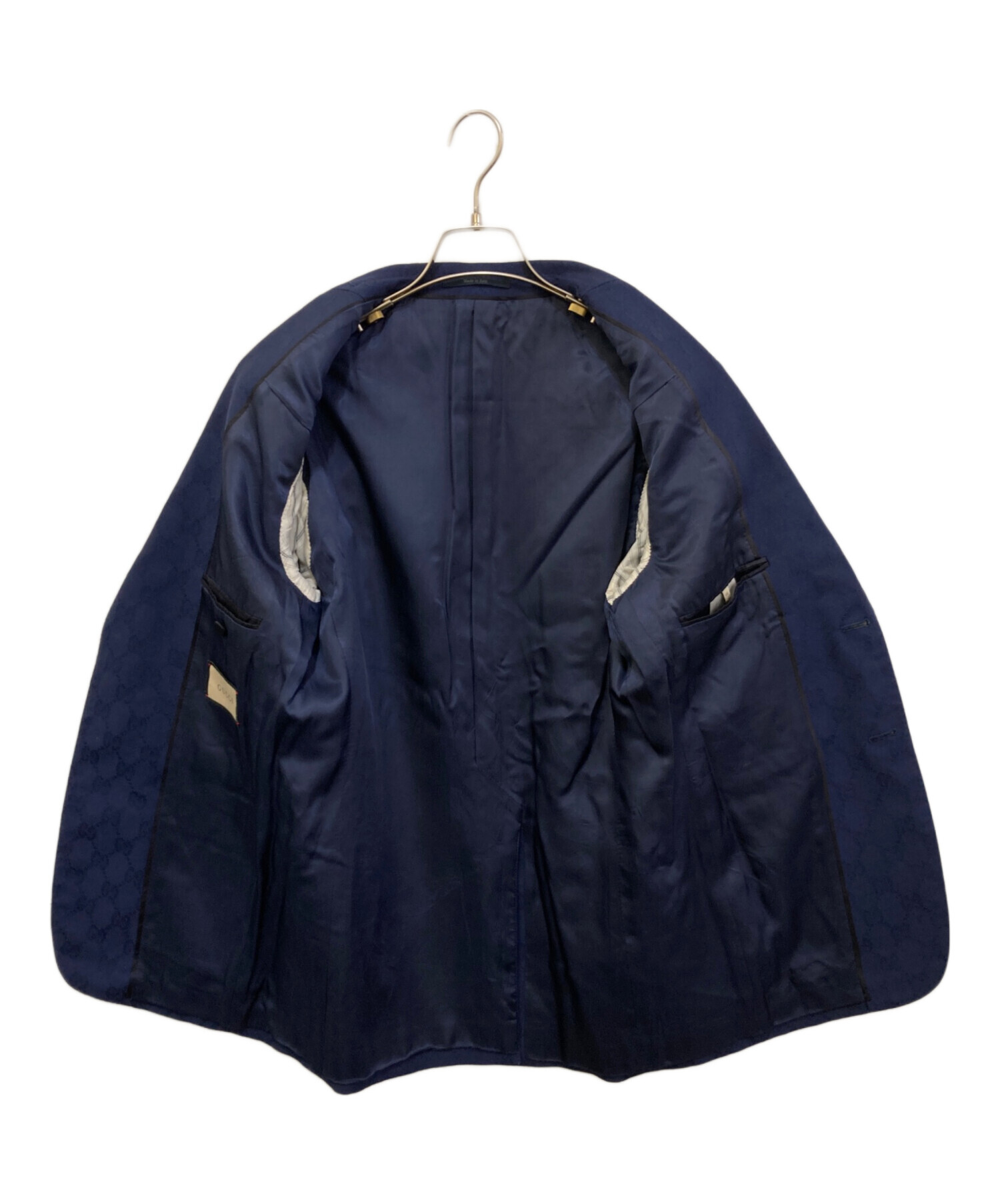 中古・古着通販】GUCCI (グッチ) GGウール スーツ ネイビー サイズ:44