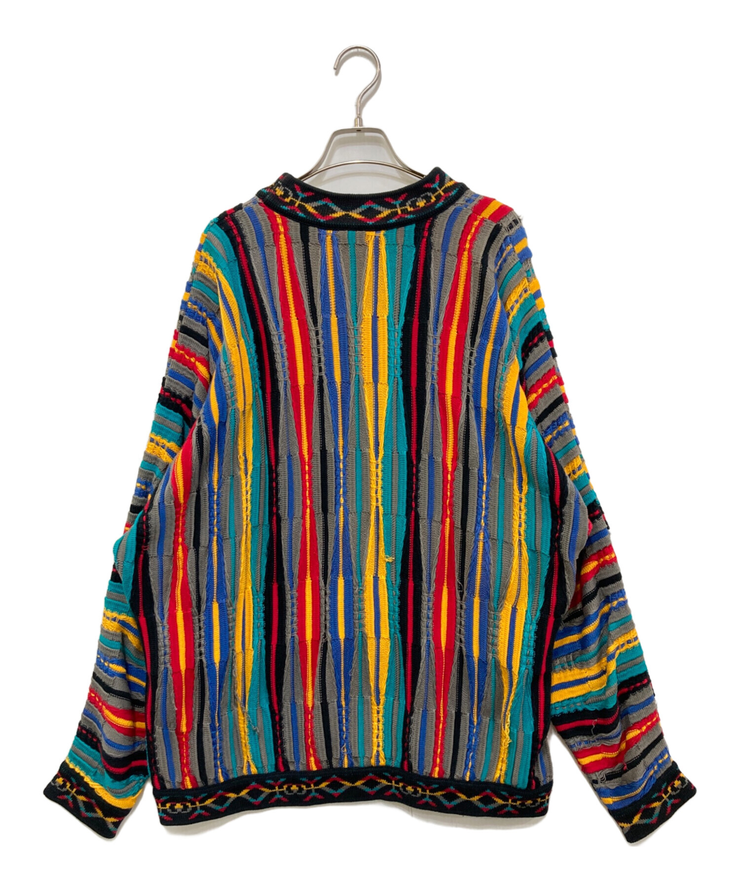 【クージー】ジャケット　ブルゾン 3Dニット　4XL 大きいサイズ マルチカラー 中古・古着通販】Coogi (クージー) 3Dニット マルチカラー