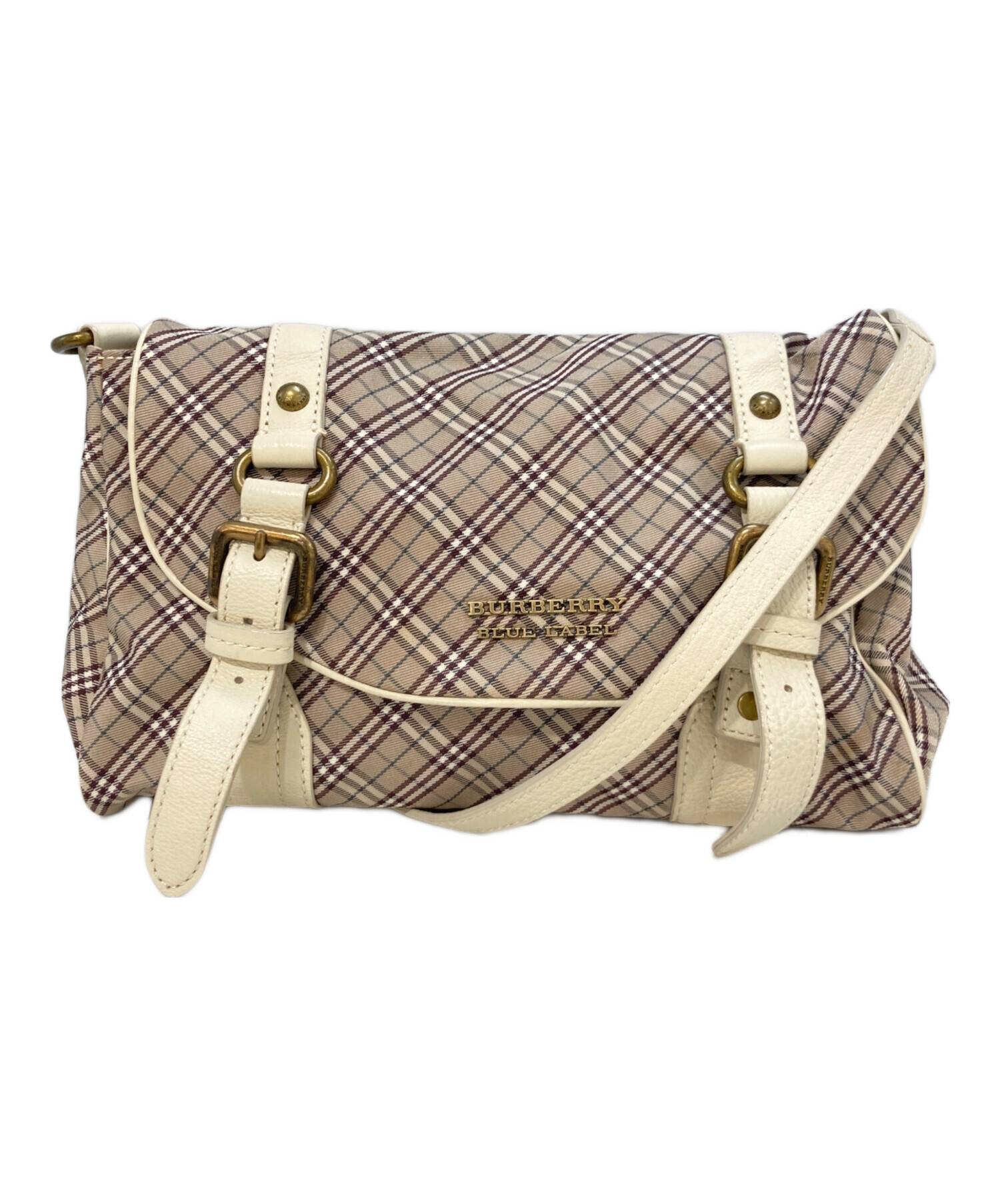 ※値下げ中【バーバリーブルーレーベル】 ベージュ チェック ショルダーバッグ 中古・古着通販】BURBERRY BLUE LABEL (バーバリーロンドンブルー