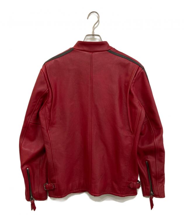 レザージャケット　schott　中古　レッド 　シングル　ライダース　Mサイズ 中古・古着通販】Schott (ショット) シングルライダースジャケット
