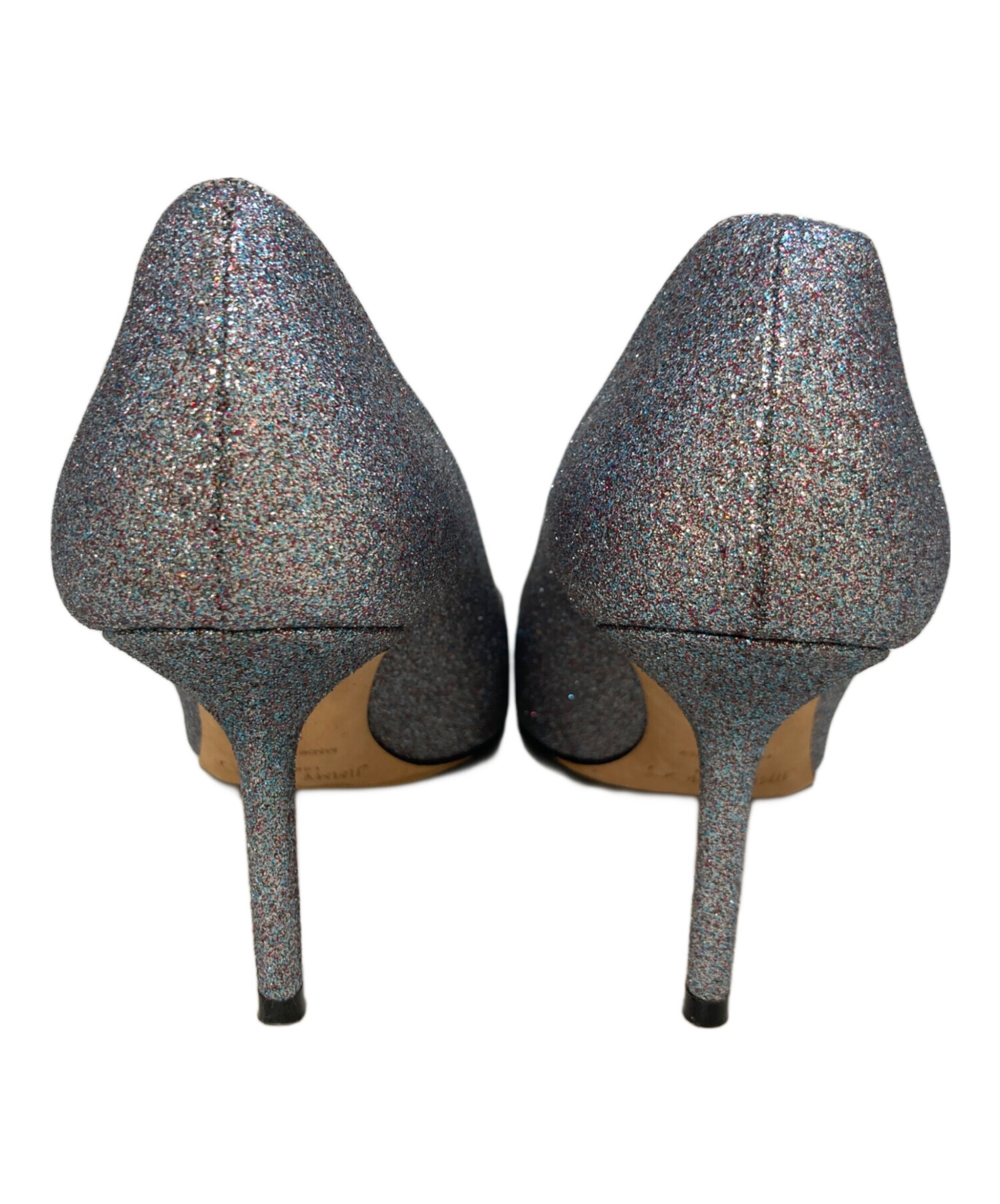 Jimmy Choo グリッターパンプス Platinum Ice Dusty Glitter Pointy Toe Pumps | Romy 85