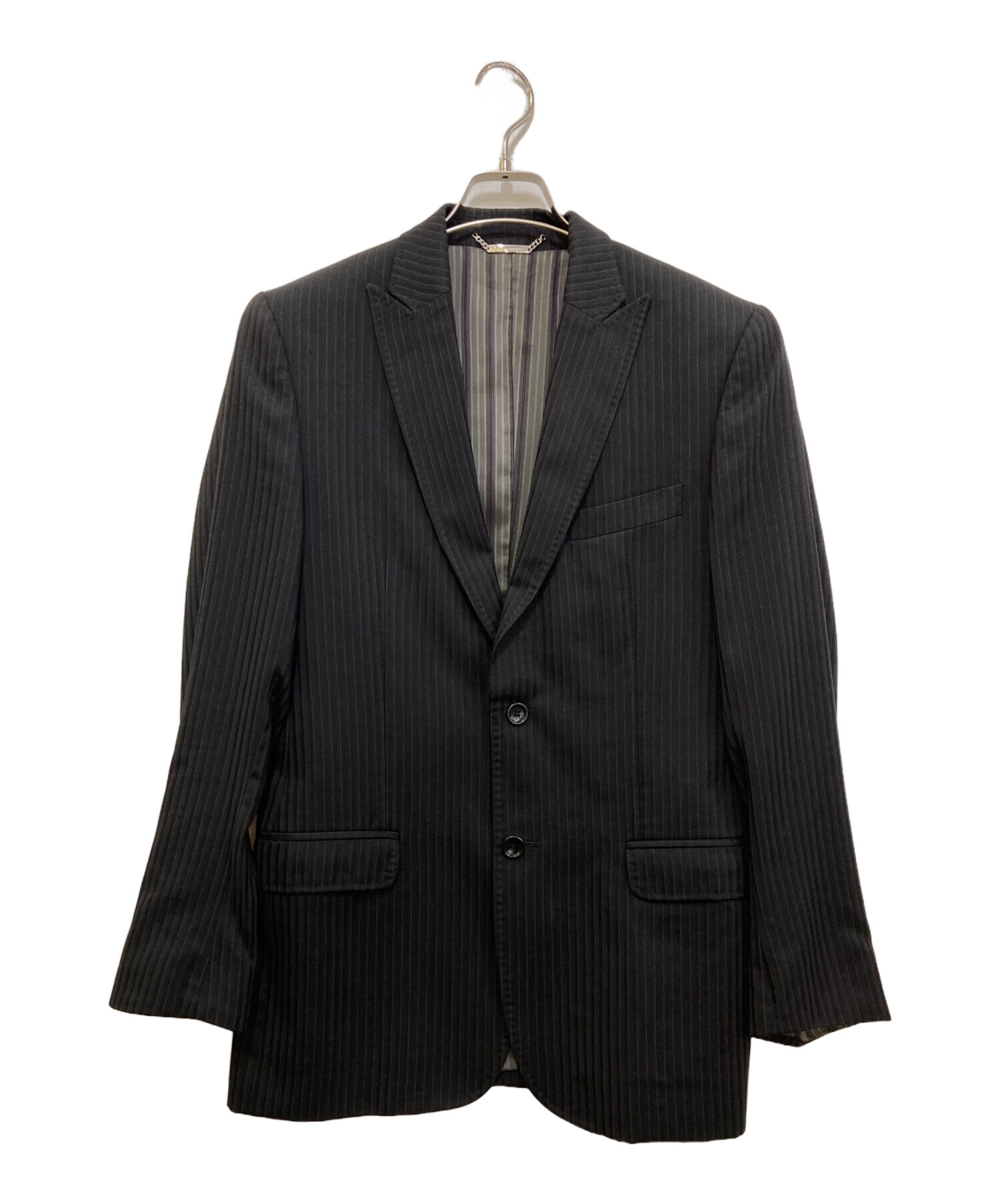 【ドルチェアンドガッバーナ】テーラードジャケット ブラック 大きいサイズ 中古・古着通販】DOLCE & GABBANA (ドルチェ＆ガッバーナ) シルク混