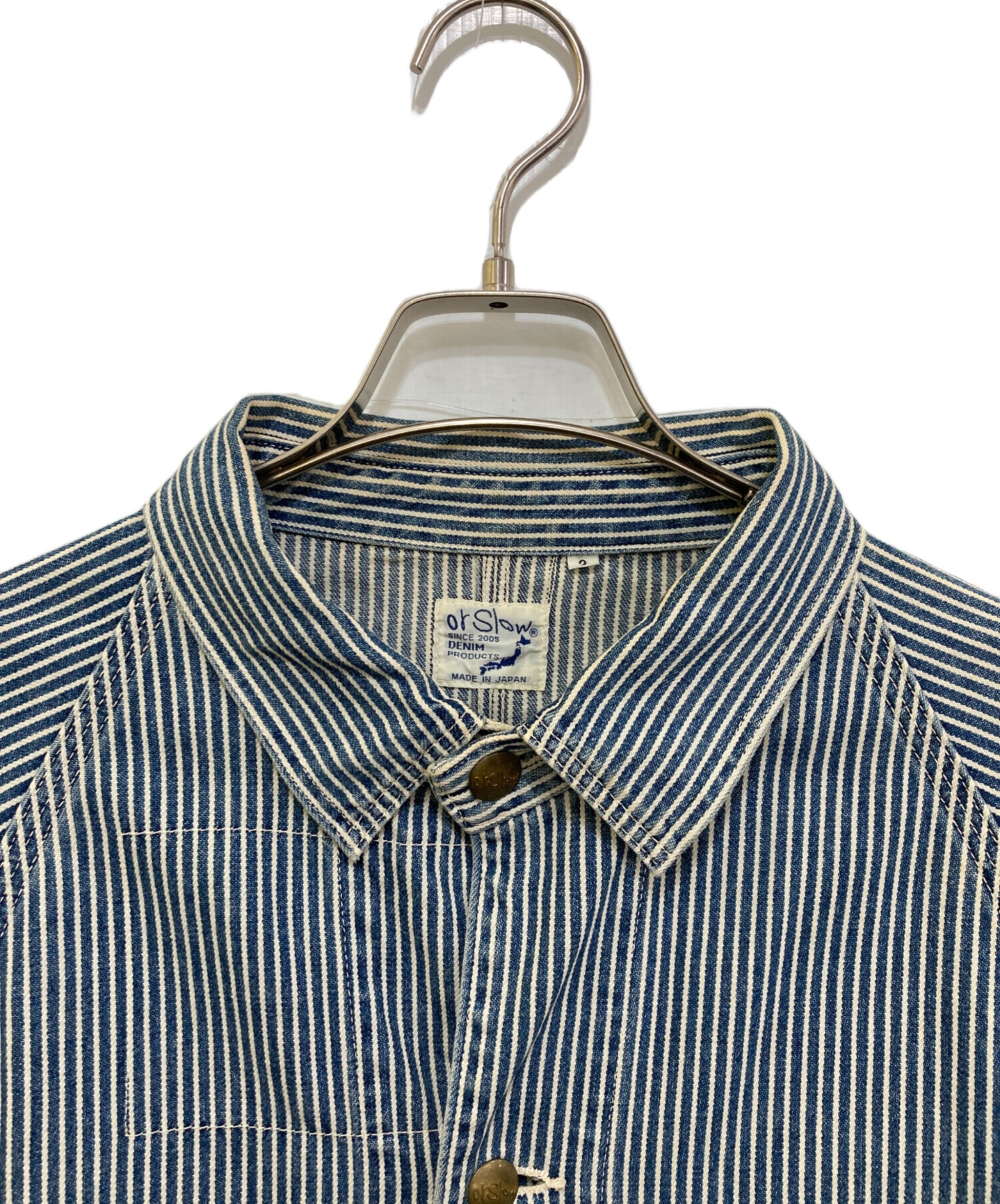 ⚫︎サイズ4 ！orslow ヒッコリーカバーオールジャケット オアスロウから新作のライトなカバーオール!!こちらはヒッコリー