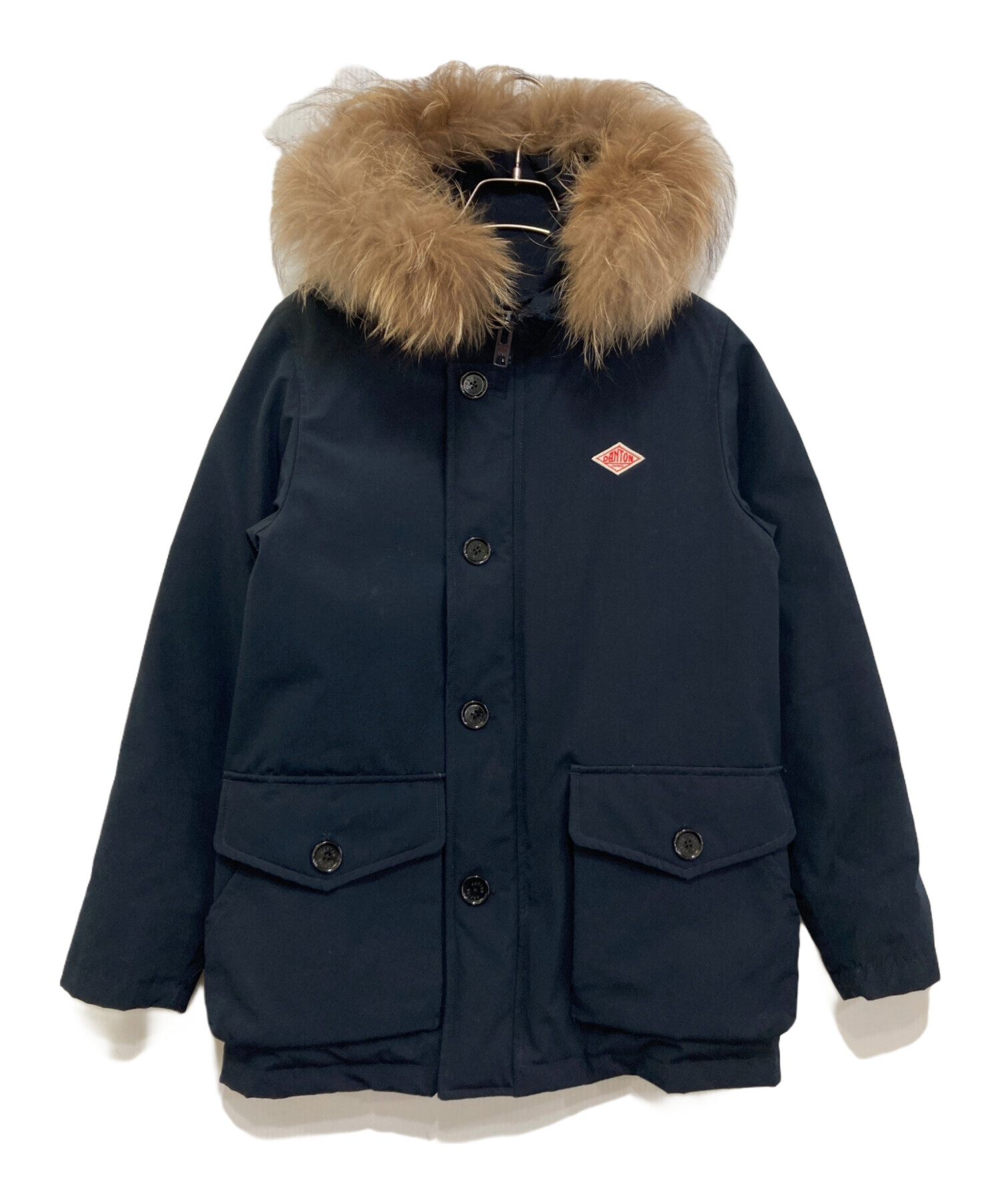 美品✨ DANTON ショートダウンジャケット ファー着脱可能 ネイビー 紺 S ダントン ショート ダウンジャケット ネイビー ファー レディース