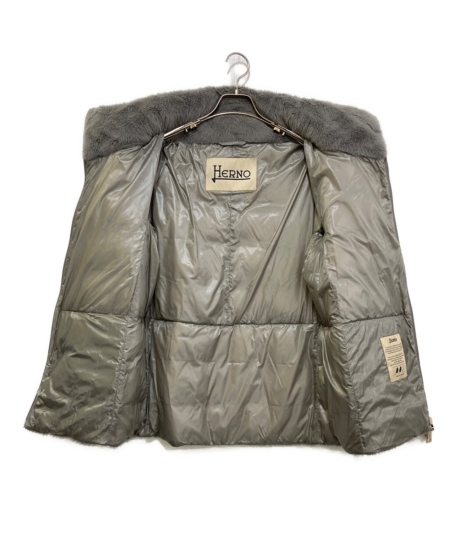 中古・古着通販】HERNO (ヘルノ) エコファー切替ダウンジャケット
