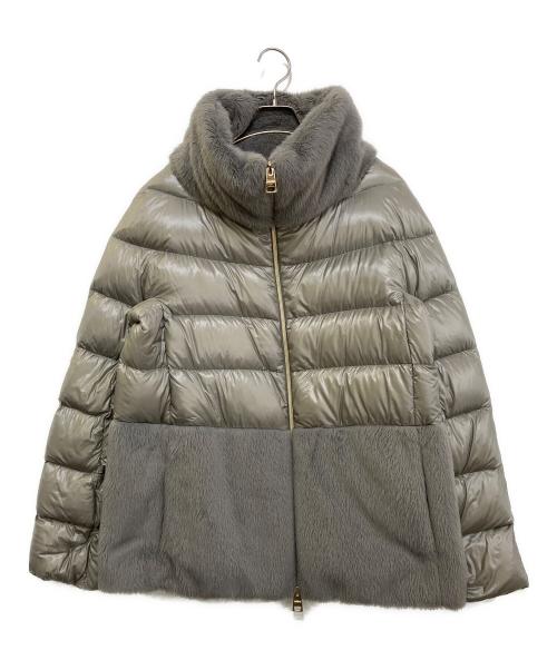ヘルノダウンジャケット　エコファー　切り替え 中古・古着通販】HERNO (ヘルノ) エコファー切替ダウンジャケット