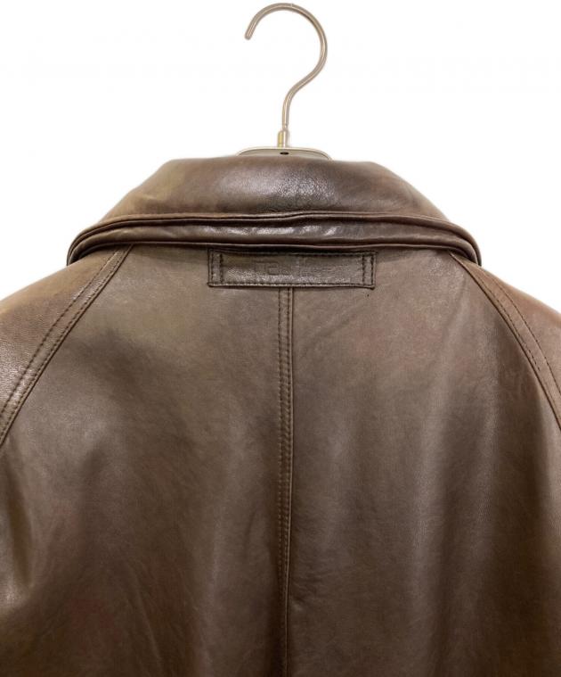 中古・古着通販】NAUTICA (ノーティカ) レザーコート ブラウン サイズ