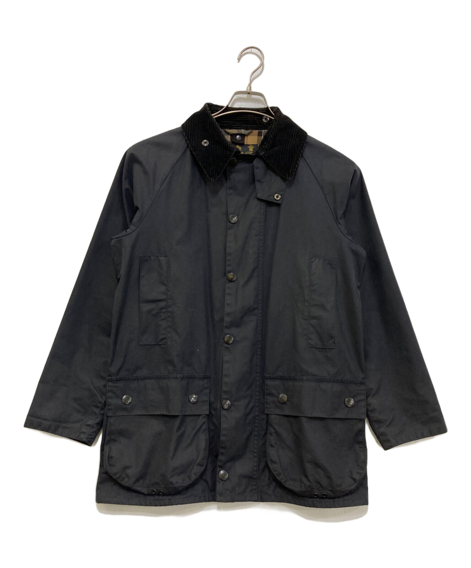 【美品】Barbour バブアー オイルドジャケットモッズコートネイビーロゴ 美品】Barbour バブアー オイルドジャケットモッズコートネイビーロゴ