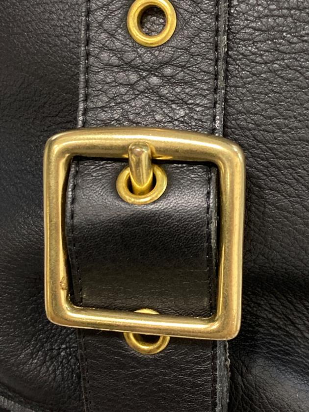 中古・古着通販】COACH (コーチ) レザードラムバッグ ブラック