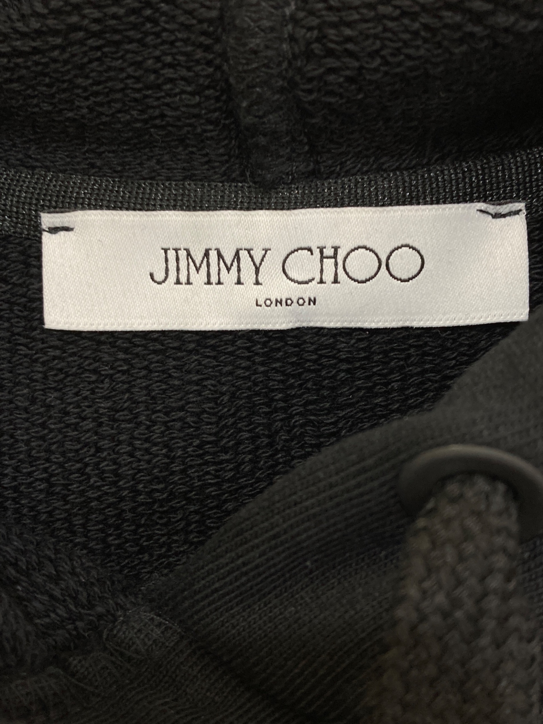 JIMMY CHOO ブラック フード付きパーカー JIMMY CHOO CHOO HOODIEブラックXシルバー (Jimmy Choo/パーカー
