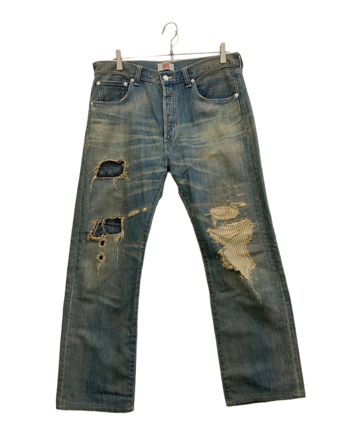 中古・古着通販】LEVI'S (リーバイス) 501 リペア加工デニムパンツ
