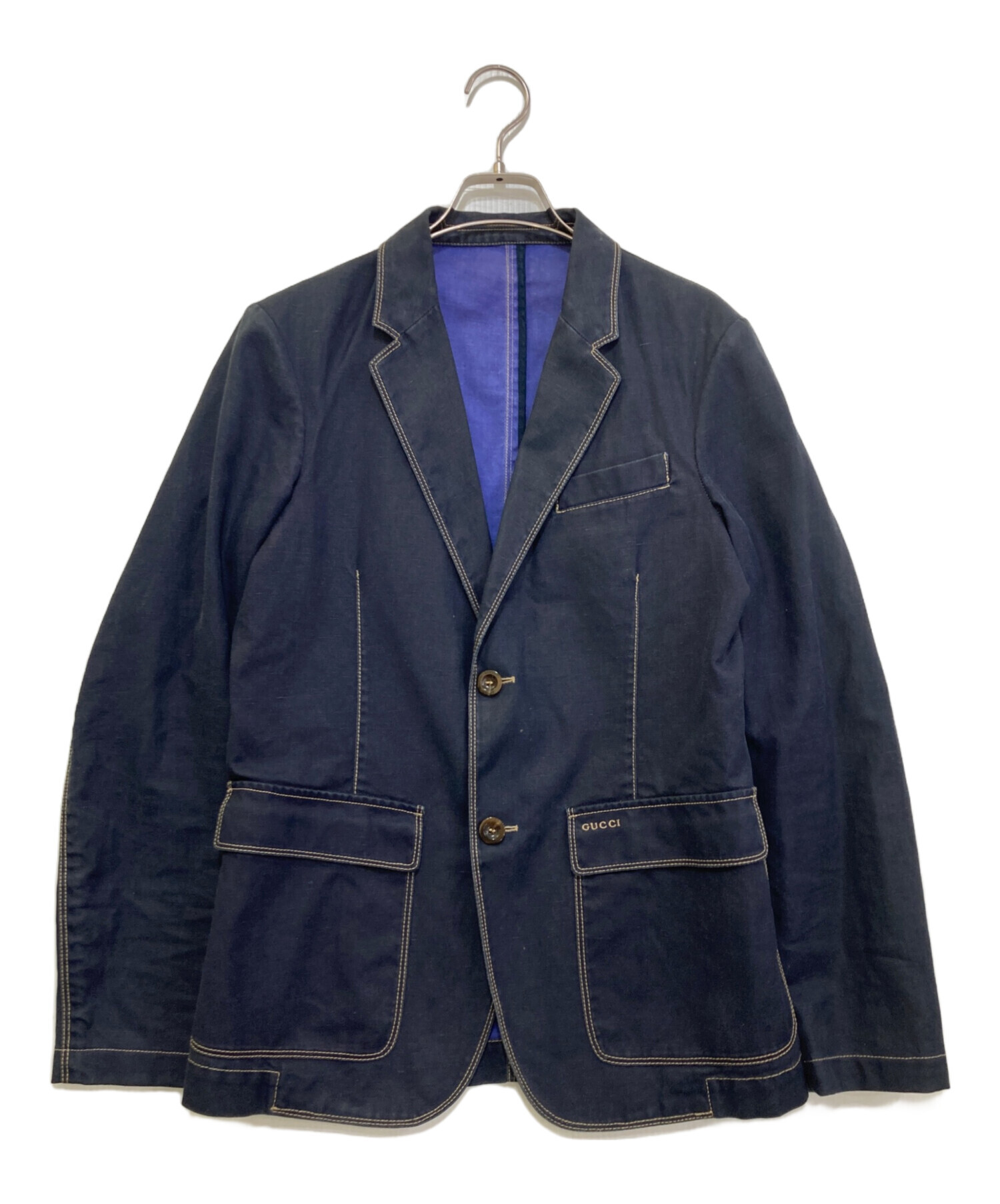 TFW49　タグ付き　トレッチ 2B ジャケット　ダークネイビー 中古・古着通販】GUCCI (グッチ) ステッチデザイン2Bジャケット