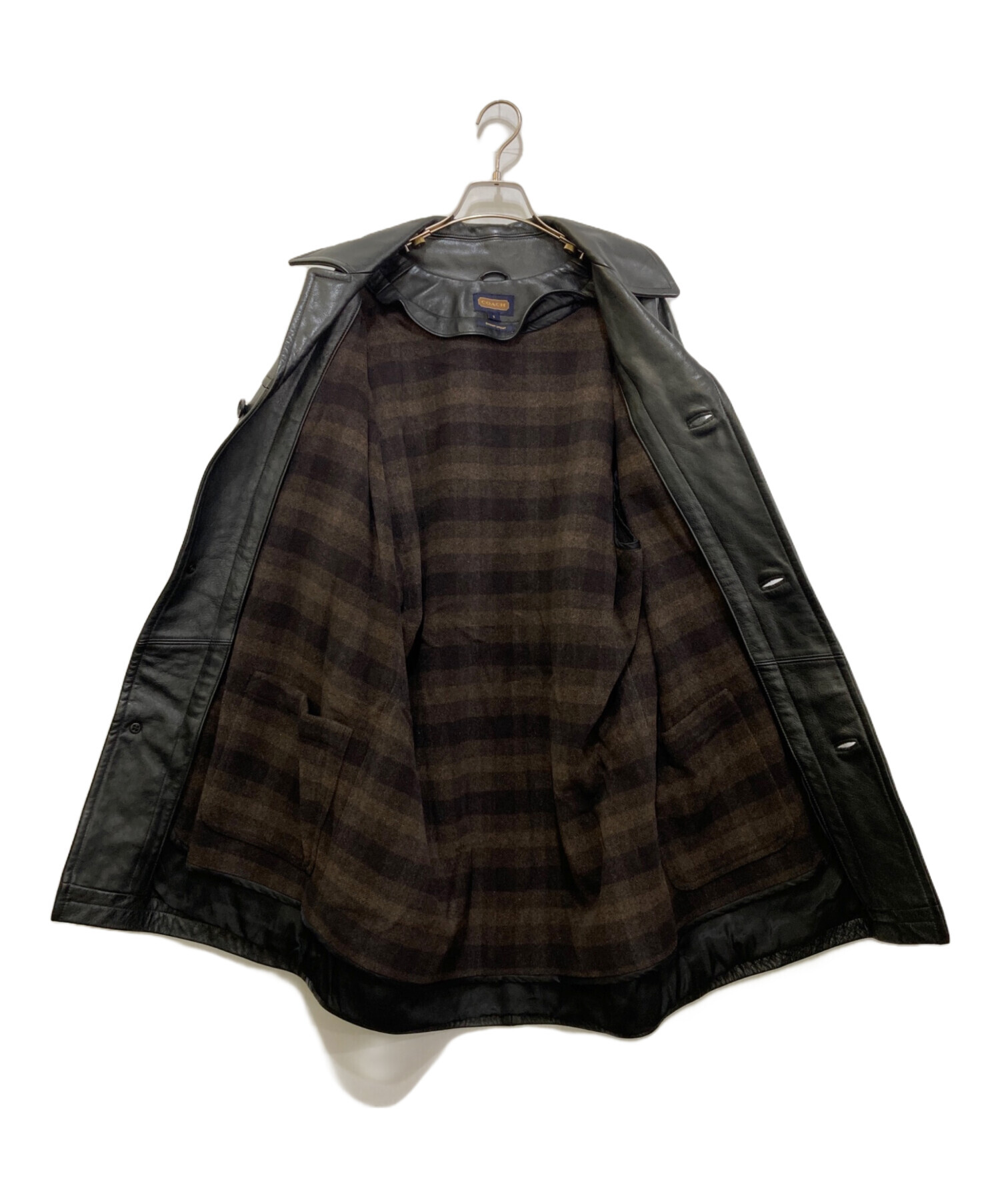 中古・古着通販】COACH (コーチ) ライナー付レザーコート ブラック