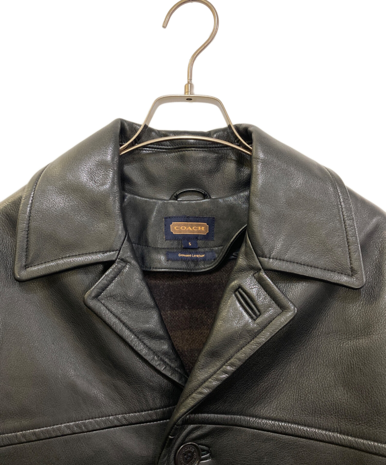 中古・古着通販】COACH (コーチ) ライナー付レザーコート ブラック