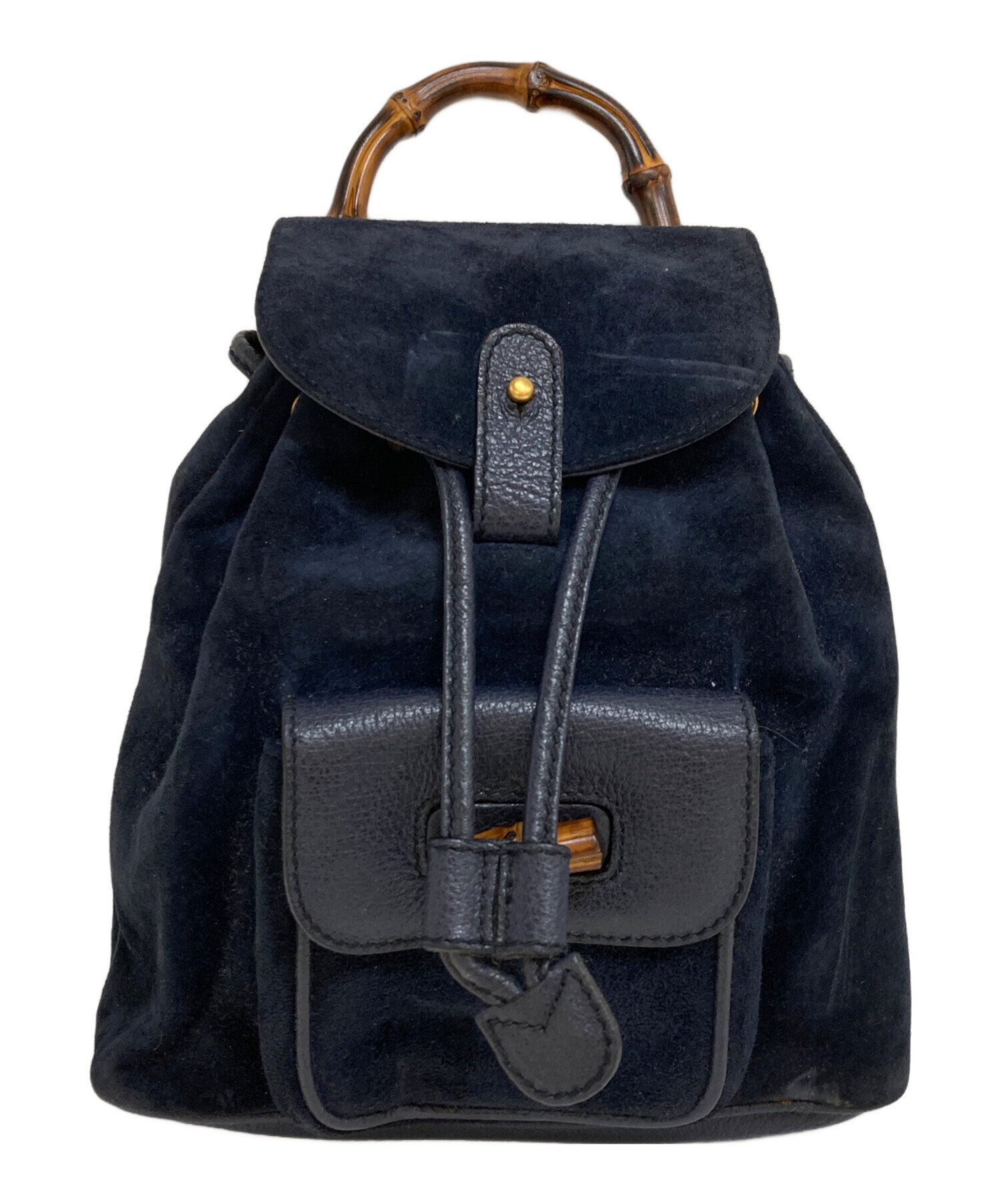 中古・古着通販】GUCCI (グッチ) バンブースエードリュック ネイビー 