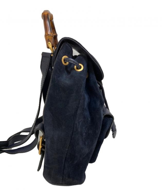 中古・古着通販】GUCCI (グッチ) バンブースエードリュック ネイビー