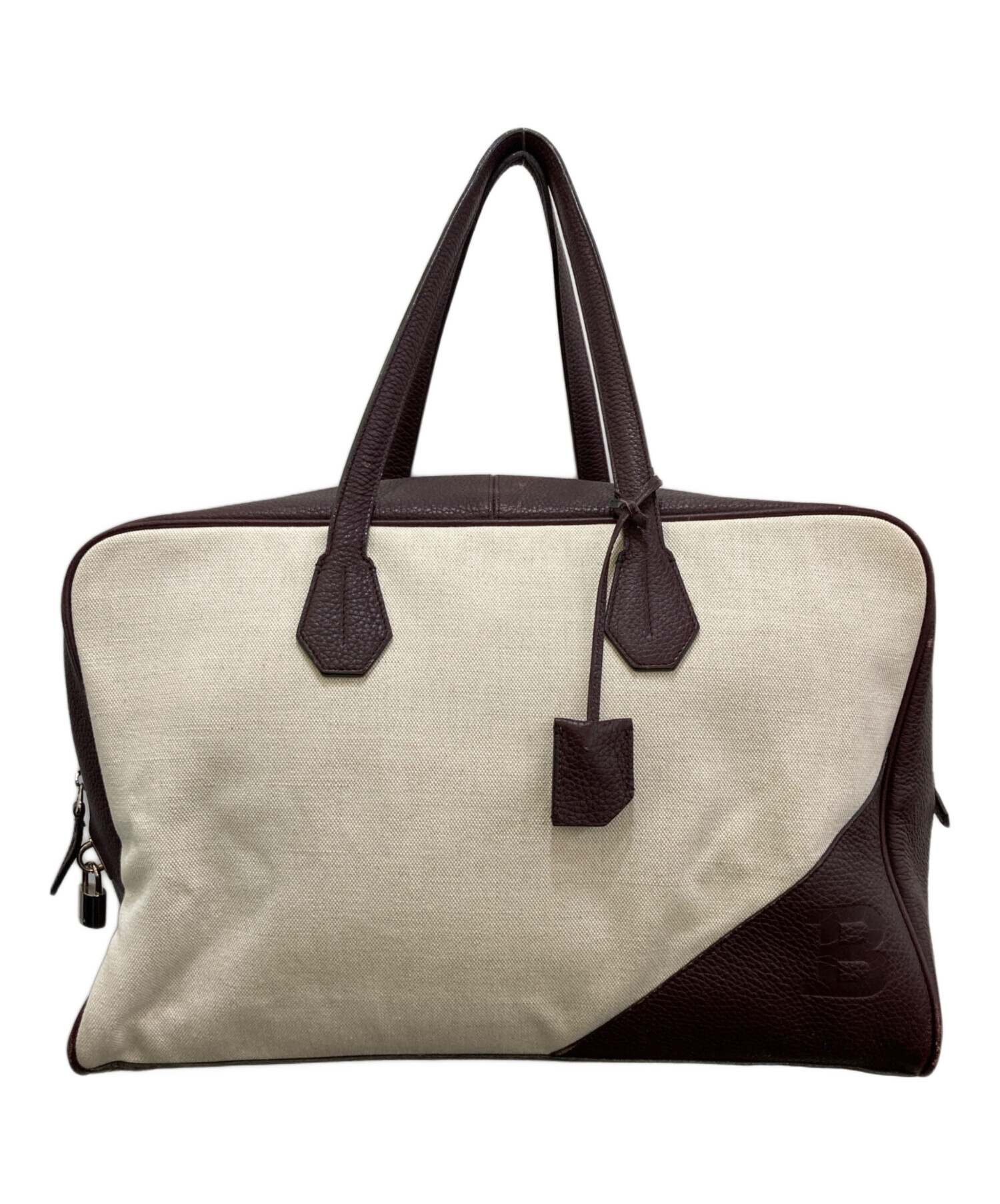 中古・古着通販】BALLY (バリー) レザーキャンバスボストンバッグ