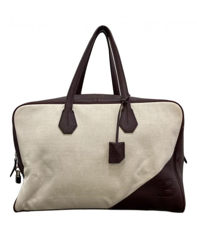 中古・古着通販】BALLY (バリー) レザーキャンバスボストンバッグ