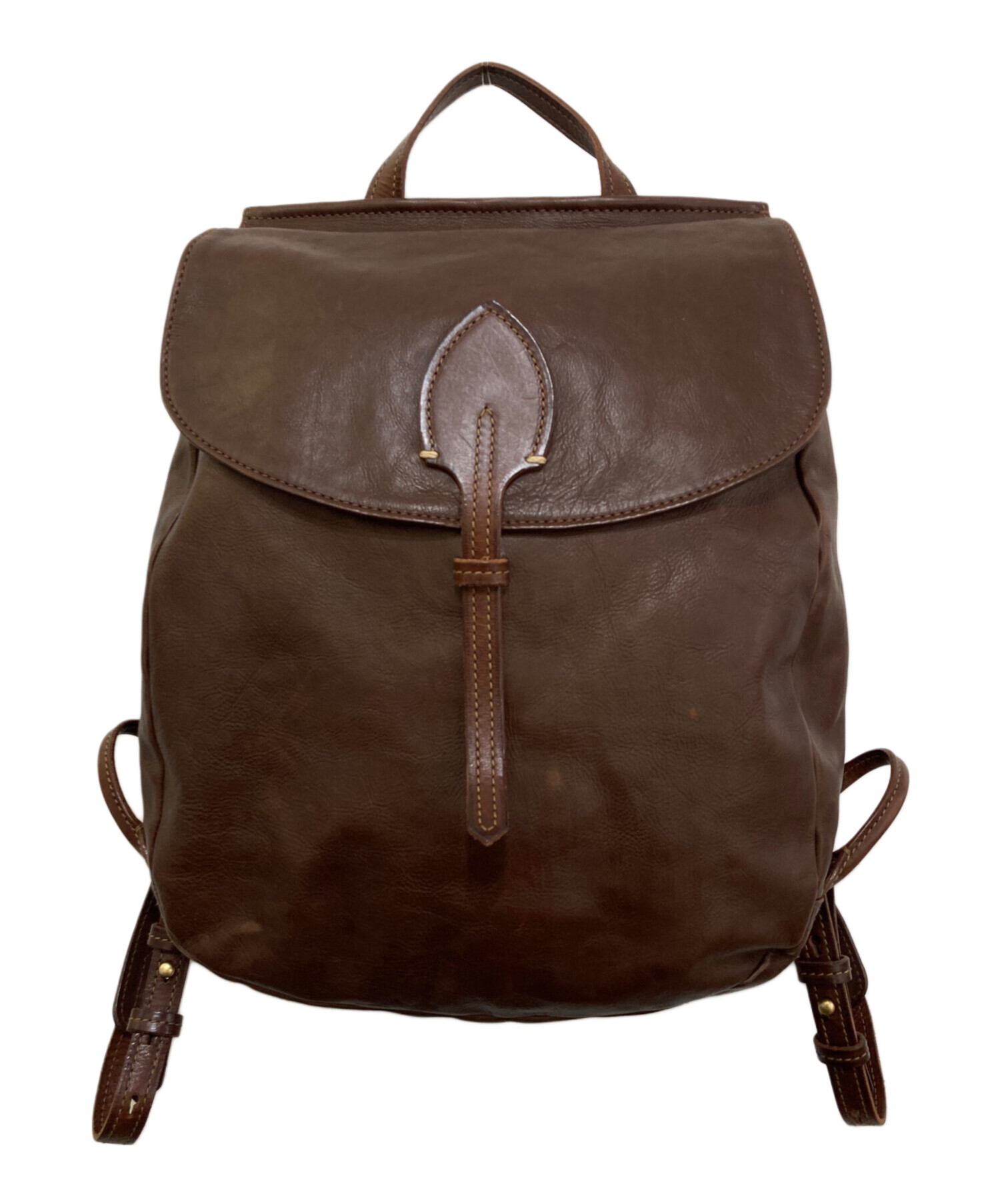 genten ゲンテン　レザー　リュック バッグパック　ブラウン系　レディース 中古・古着通販】genten (ゲンテン) レザーリュック ブラウン