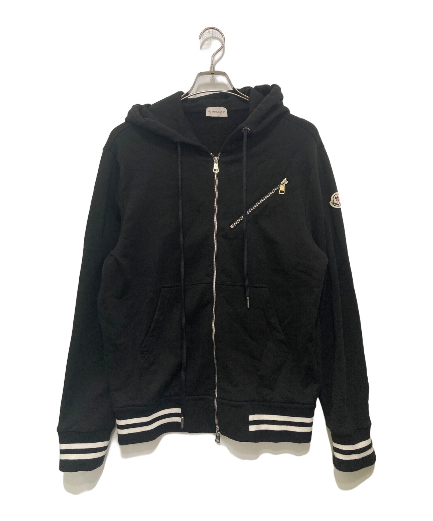 モンクレール専用 人気MONCLER モンクレール ジップアップパーカー スエット ロゴテープ